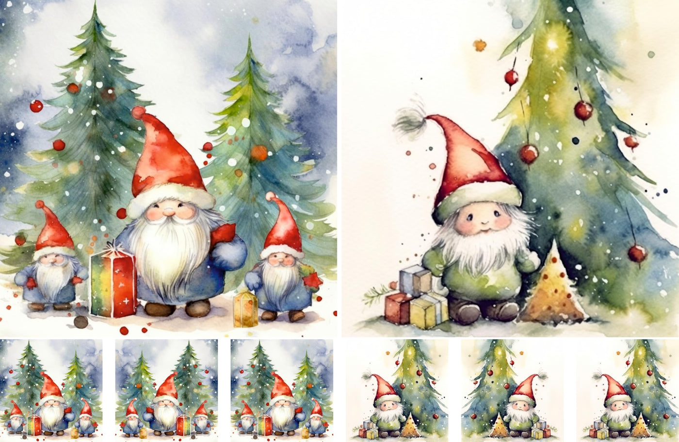 Christmas Gnomes Decoupage Rice Papers, 21 x 29cm - 4 Sheets | 32 Pieces | 8 Unique Designs | Versatile Designs for Art Projects & Crafting by CRAFT KREATIVELY