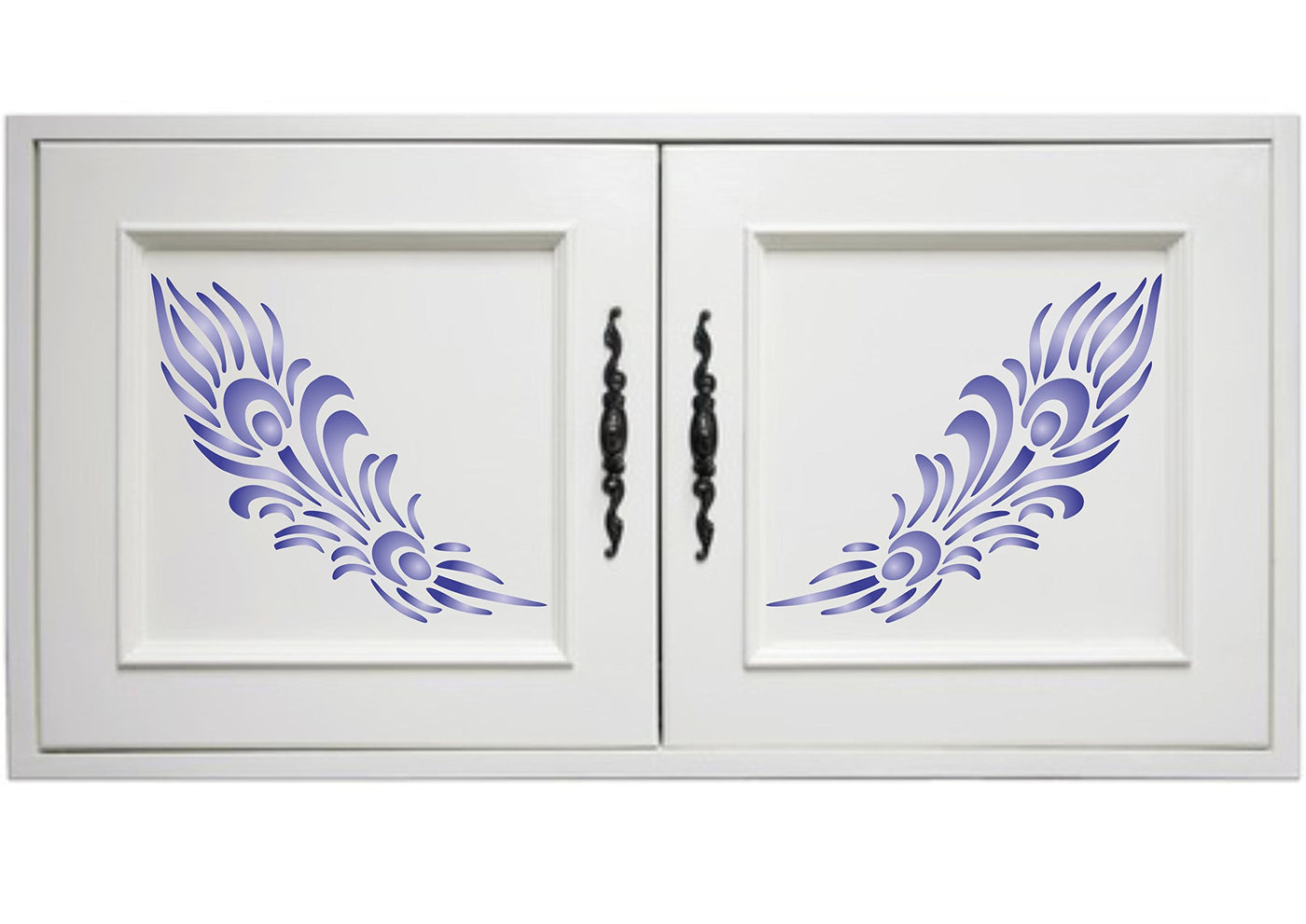 Peacock Feather Stencil - Reusable Bird Feathers Plumage Plume Wall Stencil Template .