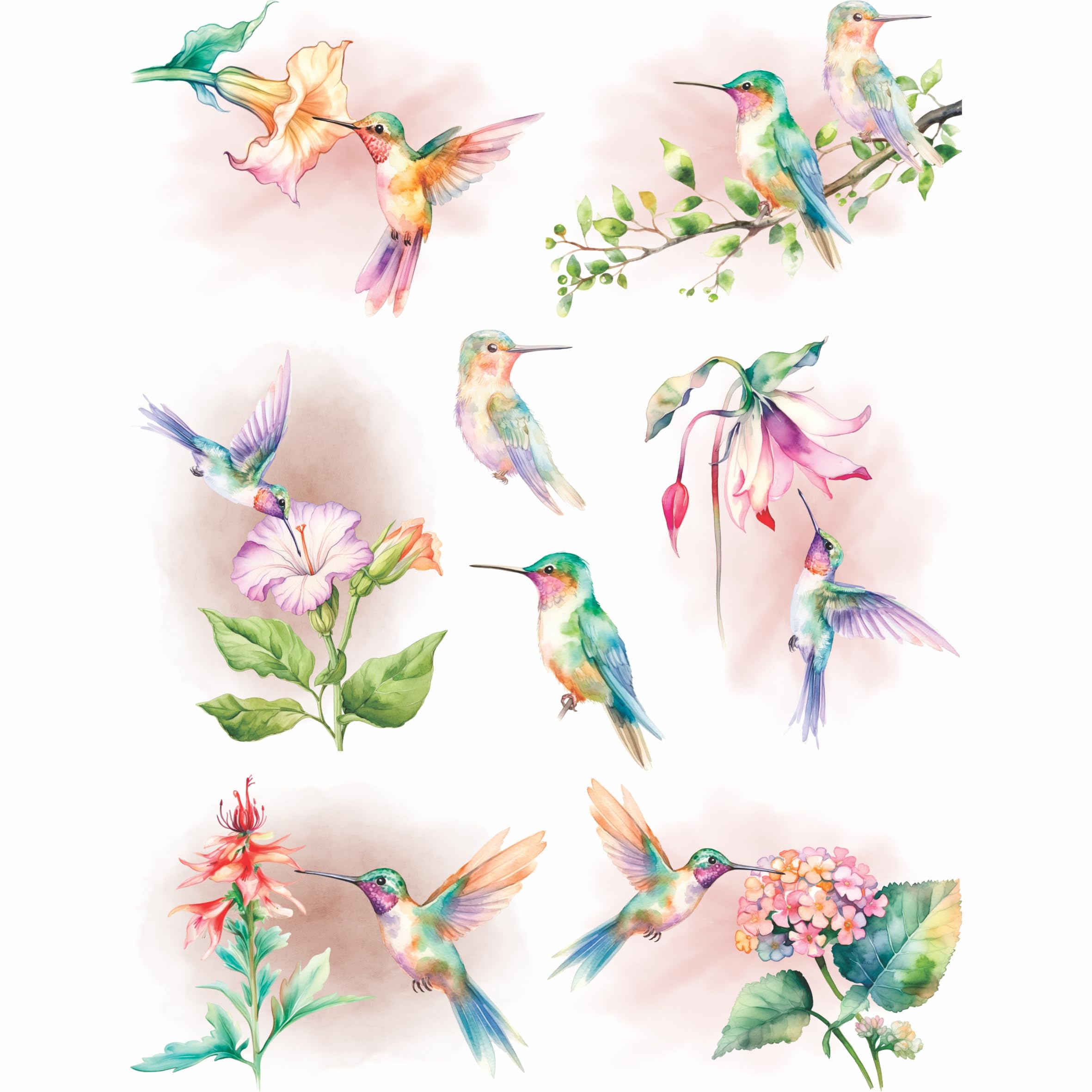 Fairy Theme Mulberry Rice Paper, 20.32 x 26.67 cm - 6 Unique Printed Mulberry Paper Pages 30gsm Visible Fibres for Decoupage Crafts Mixed Media Collage Art