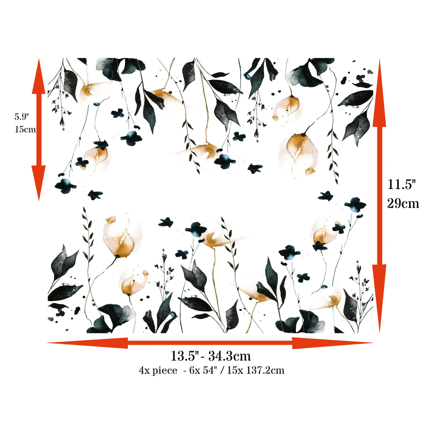 Decoupage Rice Paper (4 pc) - Decoupage Border for Walls, Furniture & Crafts, Decoupage by CRAFT KREATIVELY