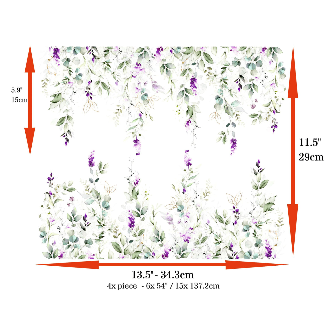 Decoupage Rice Paper (4 pc) - Decoupage Border for Walls, Furniture & Crafts, Decoupage by CRAFT KREATIVELY