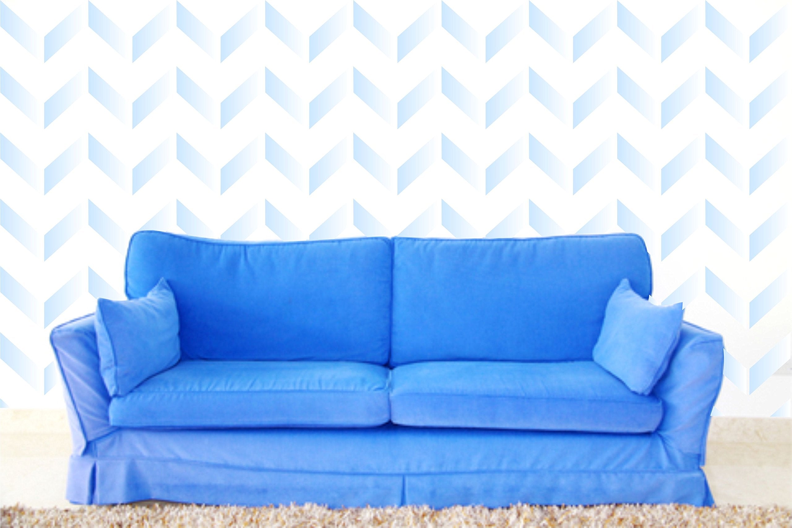 Chevron Wall Stencil - 16.5 x 16.5cm (S) - Reusable Large Herringbone Allover Pattern Wall Stencil Template