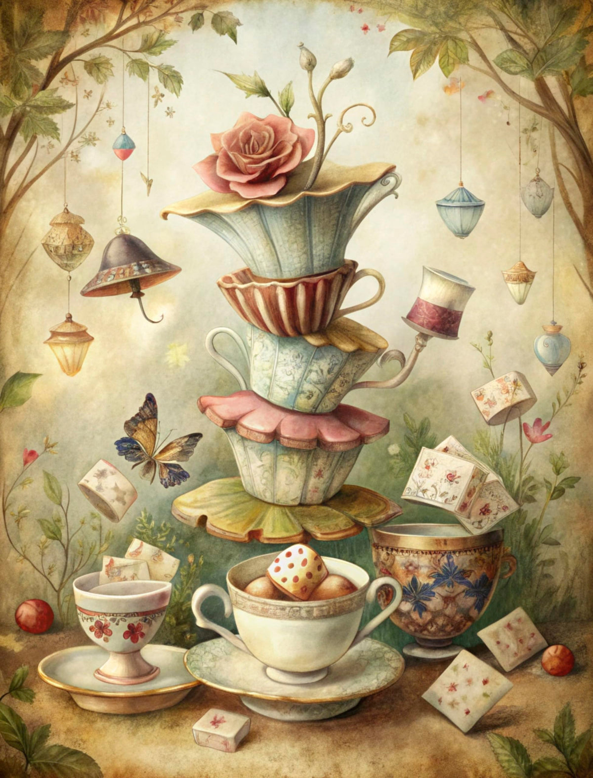 Wonderland People Rice Papers, 8 x 10.5 inch (A4) - 6 Pieces | 6 Unique Designs | Versatile Decoupage Designs for Art Projects & Crafting by CRAFT KREATIVELY