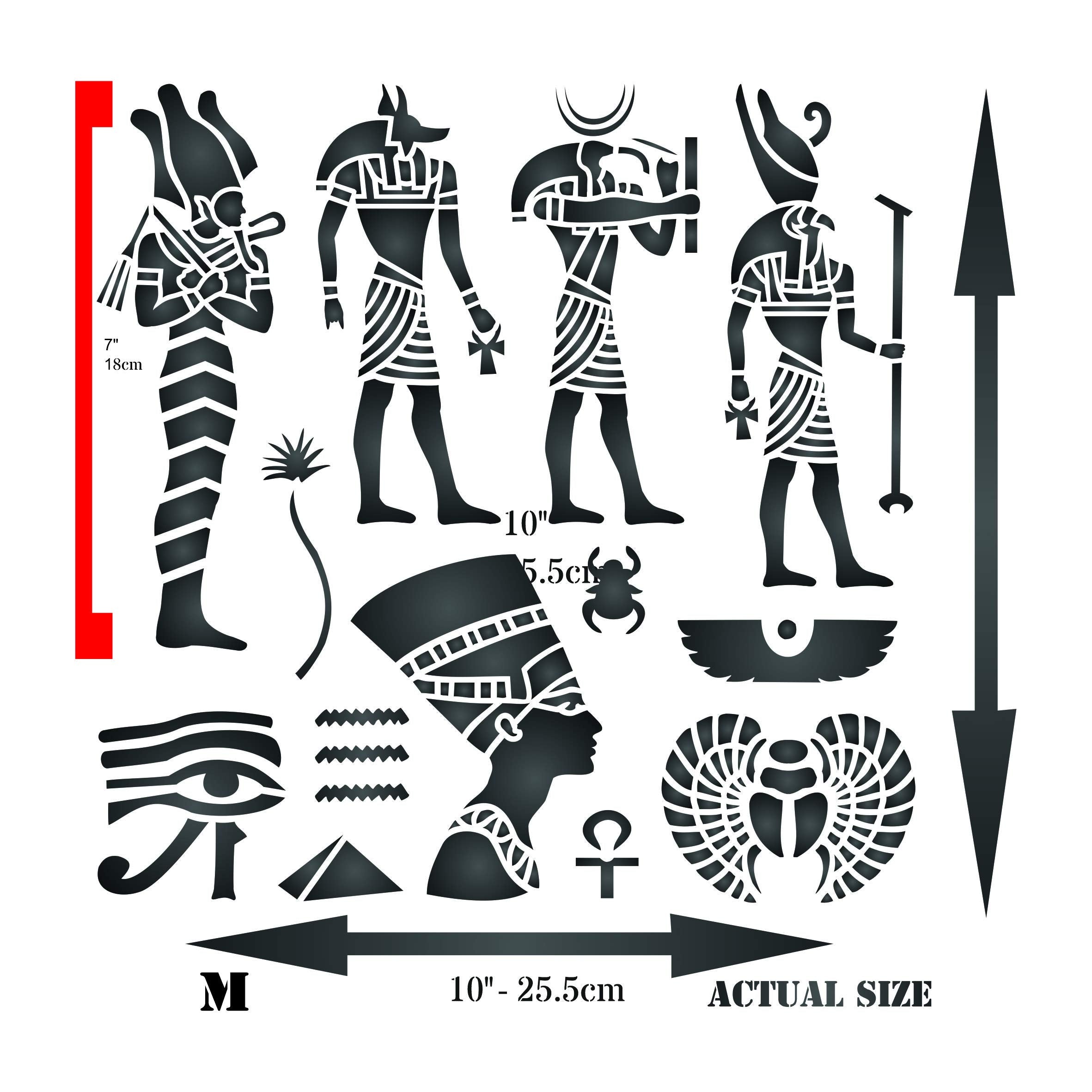 Egyptian Stencil - Classic Egypt Symbol Hyroglyphics Stencils