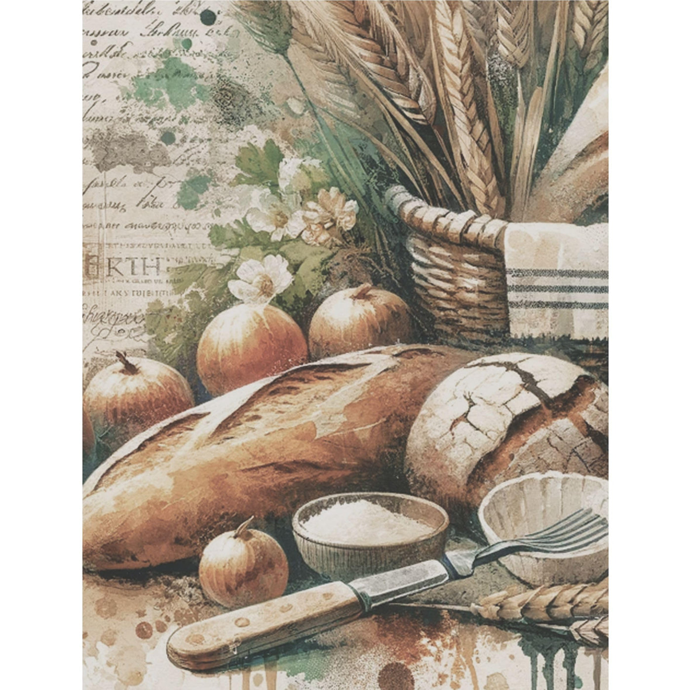 Coffee Shop Rice Paper, 8 x 10.5 inch - for Decoupage Scrapbooking Cards Crafts