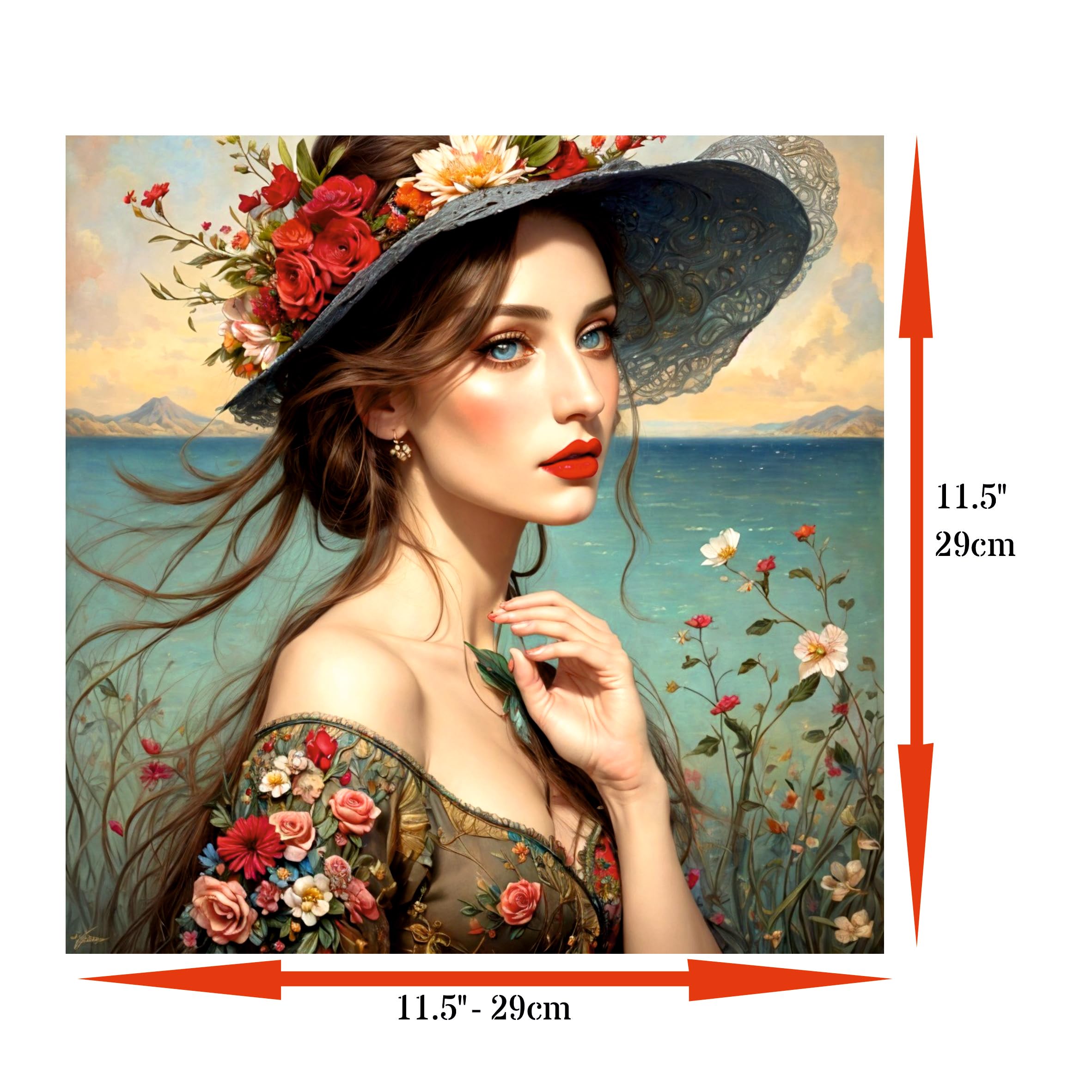 Decoupage Rice Paper (2 pc) - 2 surreal women for Furniture Poster Craft Decoupage by CRAFT KREATIVELY