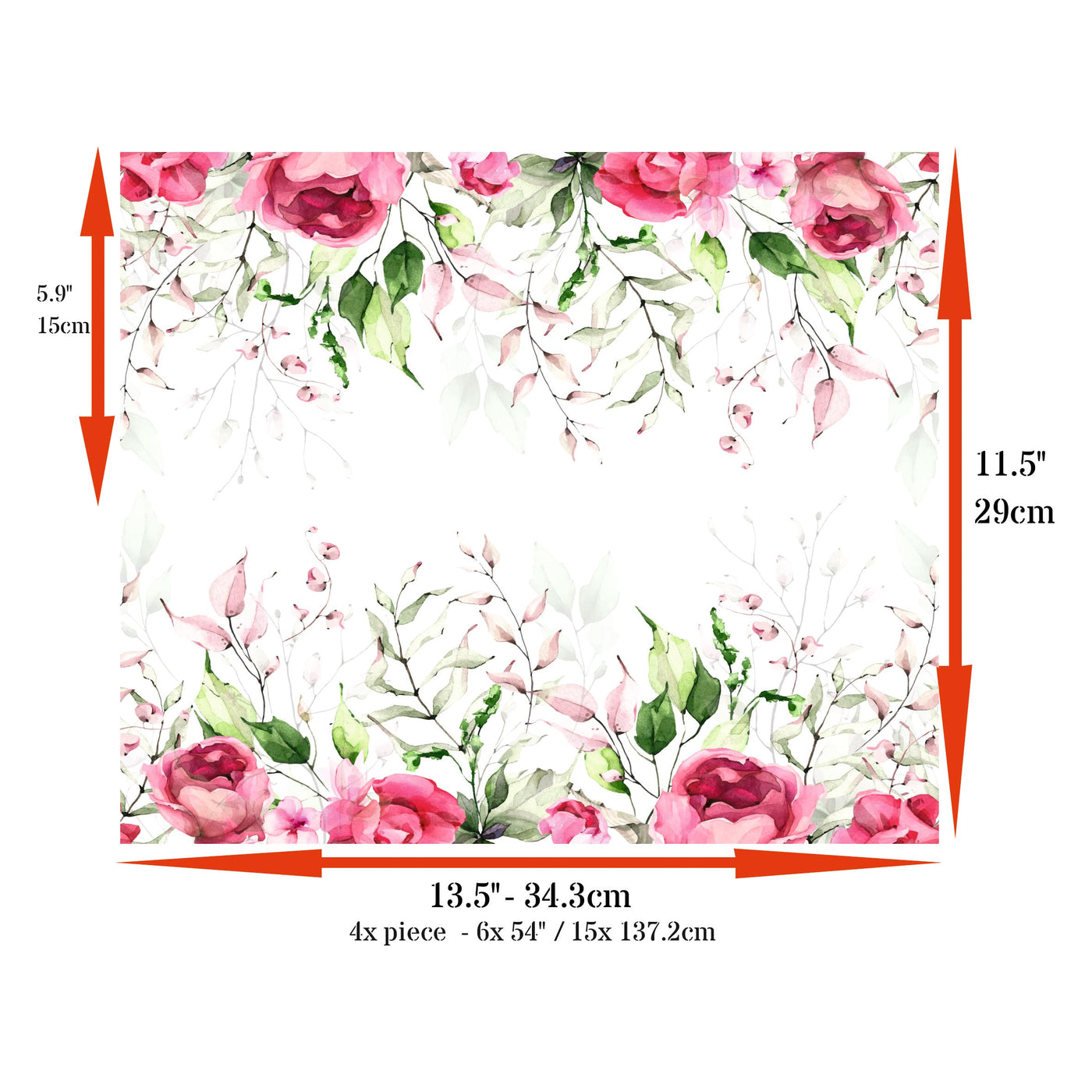 Decoupage Rice Paper (4 pc) - Decoupage Border for Walls, Furniture & Crafts, Decoupage by CRAFT KREATIVELY