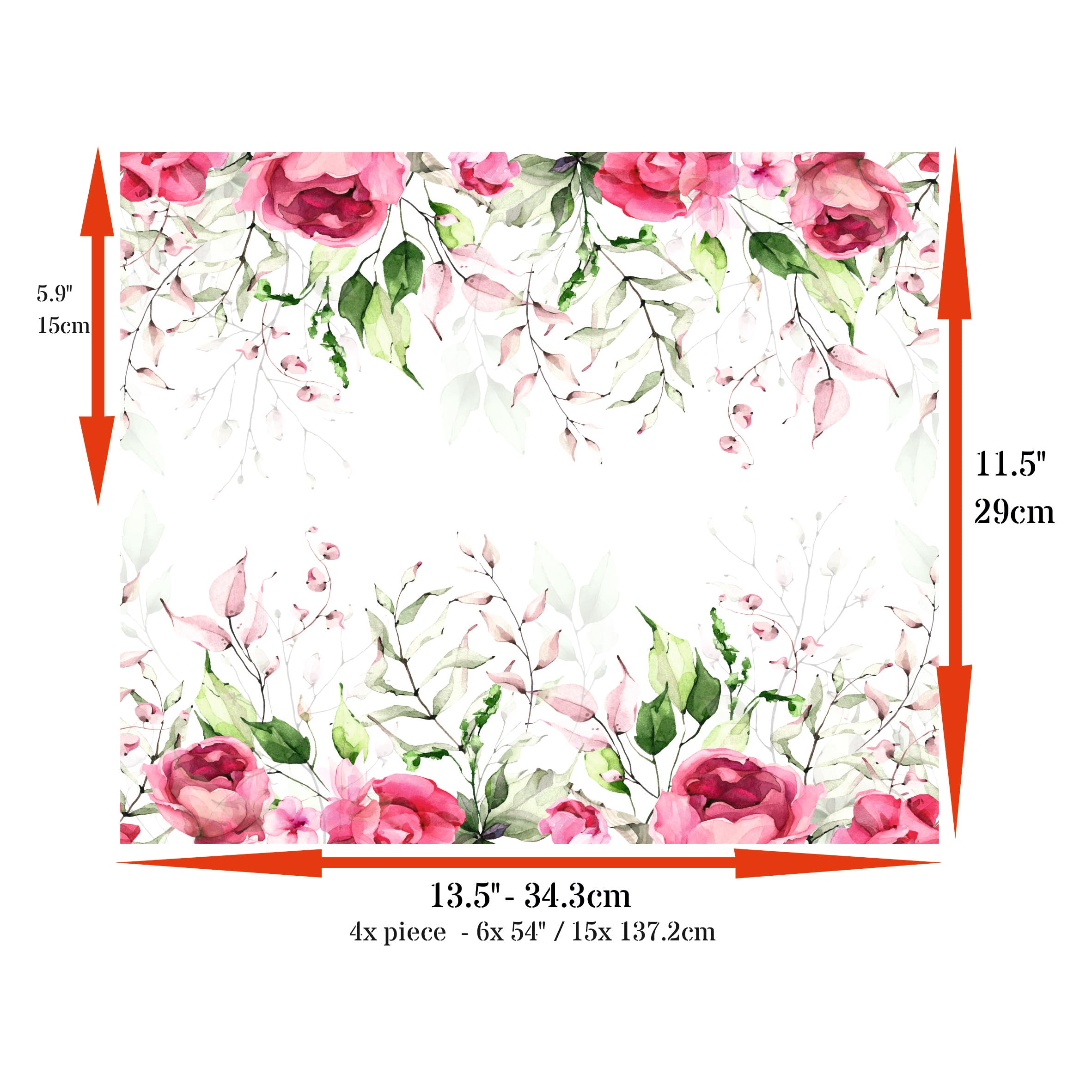 Decoupage Rice Paper (4 pc) - Decoupage Border for Walls, Furniture & Crafts, Decoupage by CRAFT KREATIVELY
