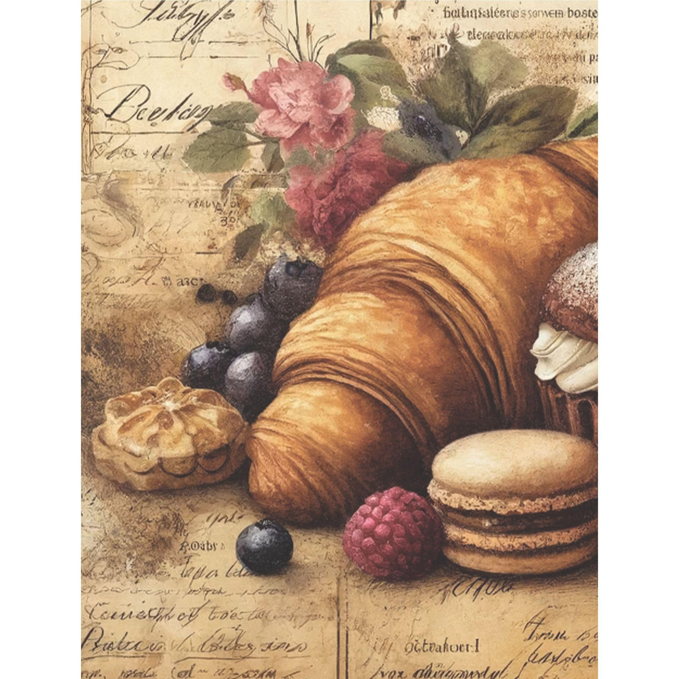 Coffee Shop Rice Paper, 8 x 10.5 inch - for Decoupage Scrapbooking Cards Crafts