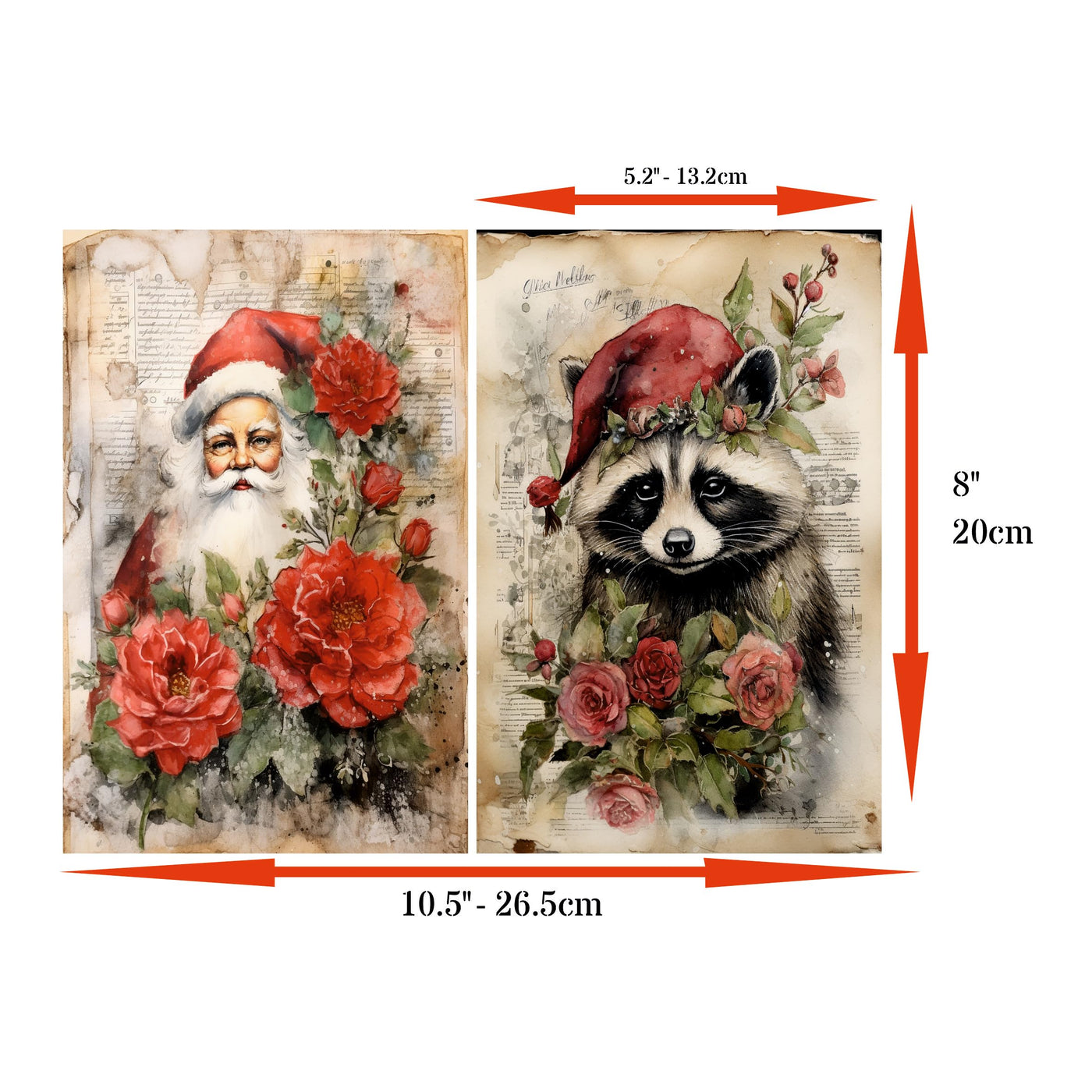 Decoupage Rice Papers - 6 Sheets | 6 Unique Designs | Versatile Christmas Designs for Art Projects & Crafting by CRAFT KREATIVELY