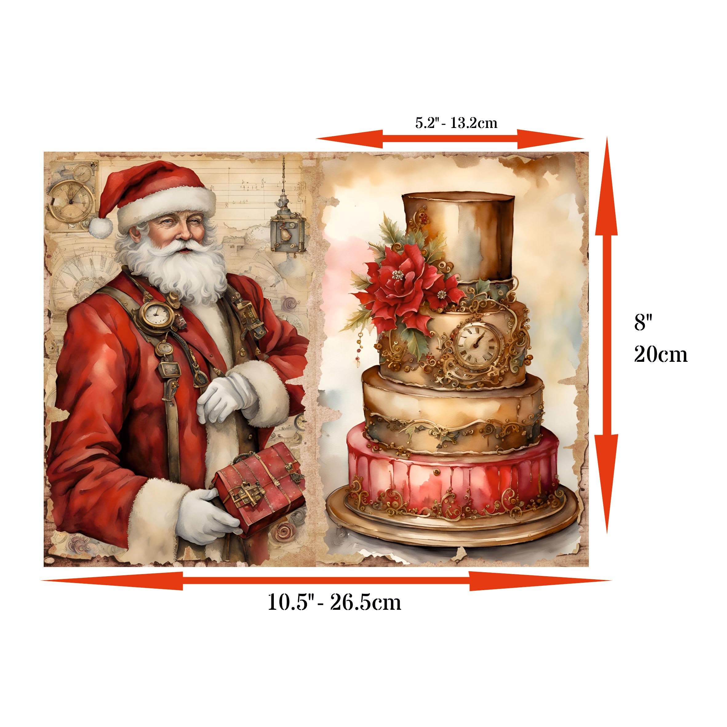 Decoupage Rice Papers - 6 Sheets | 6 Unique Designs | Versatile Christmas Designs for Art Projects & Crafting by CRAFT KREATIVELY
