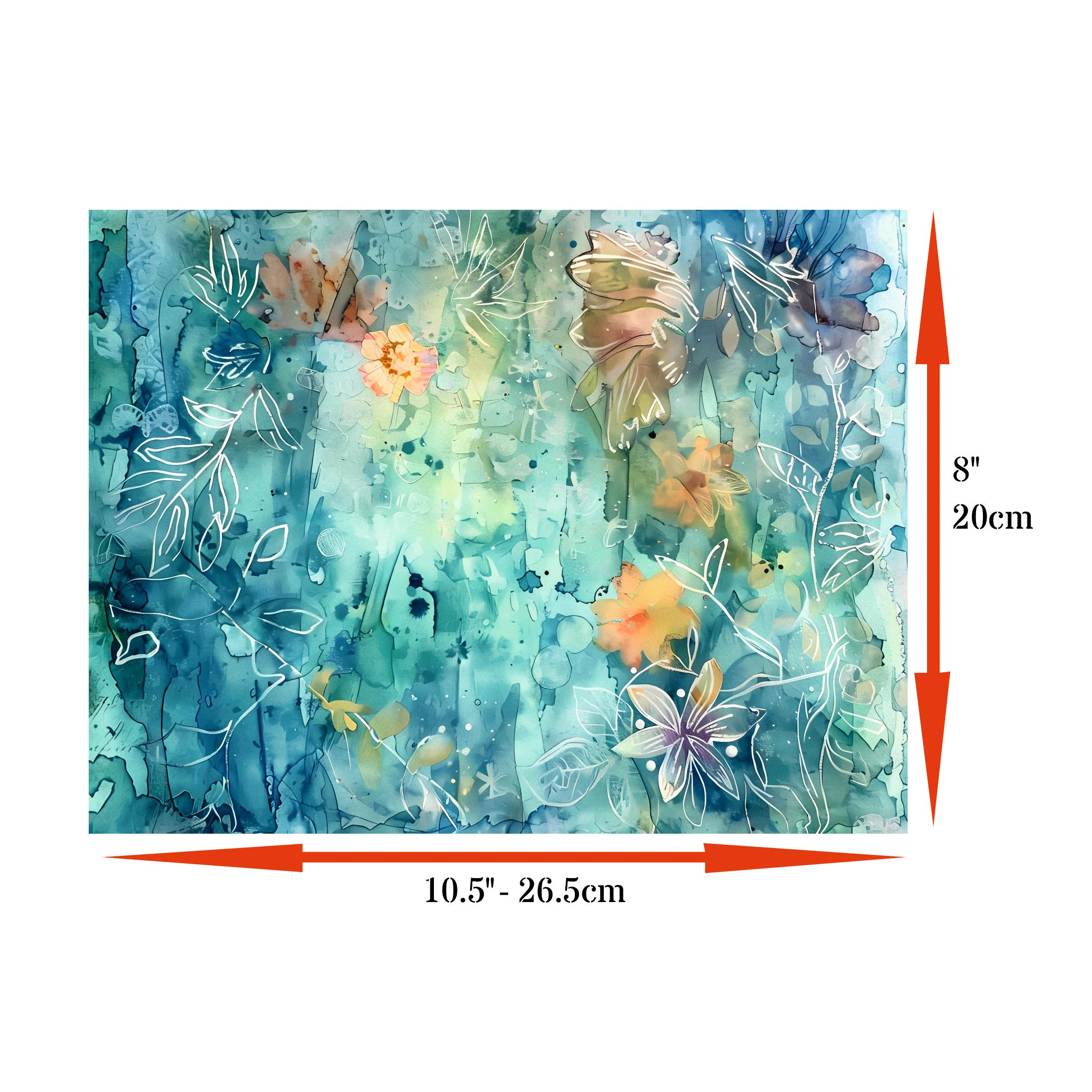 Abstract Flora Rice Papers – Decoupage Paper 6x Designs for Collage, Mixed Media, Card Making & Crafts, Decoupage by CRAFT KREATIVELY