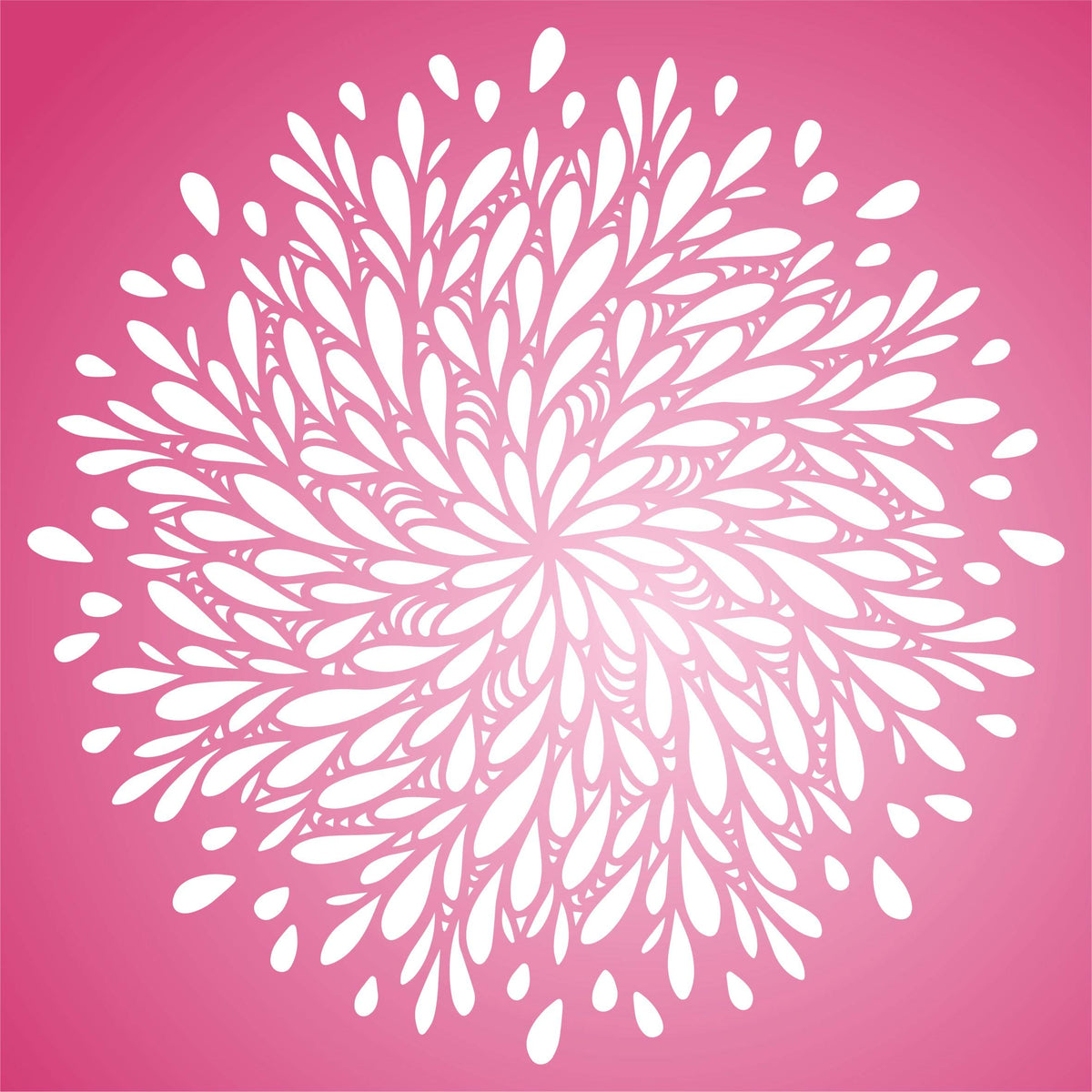 Stylized Mum Stencil, 25.40 x 25.40 cm (M) - Stencil Company Original Flower Chrysanthemum Mandala Graphic Design