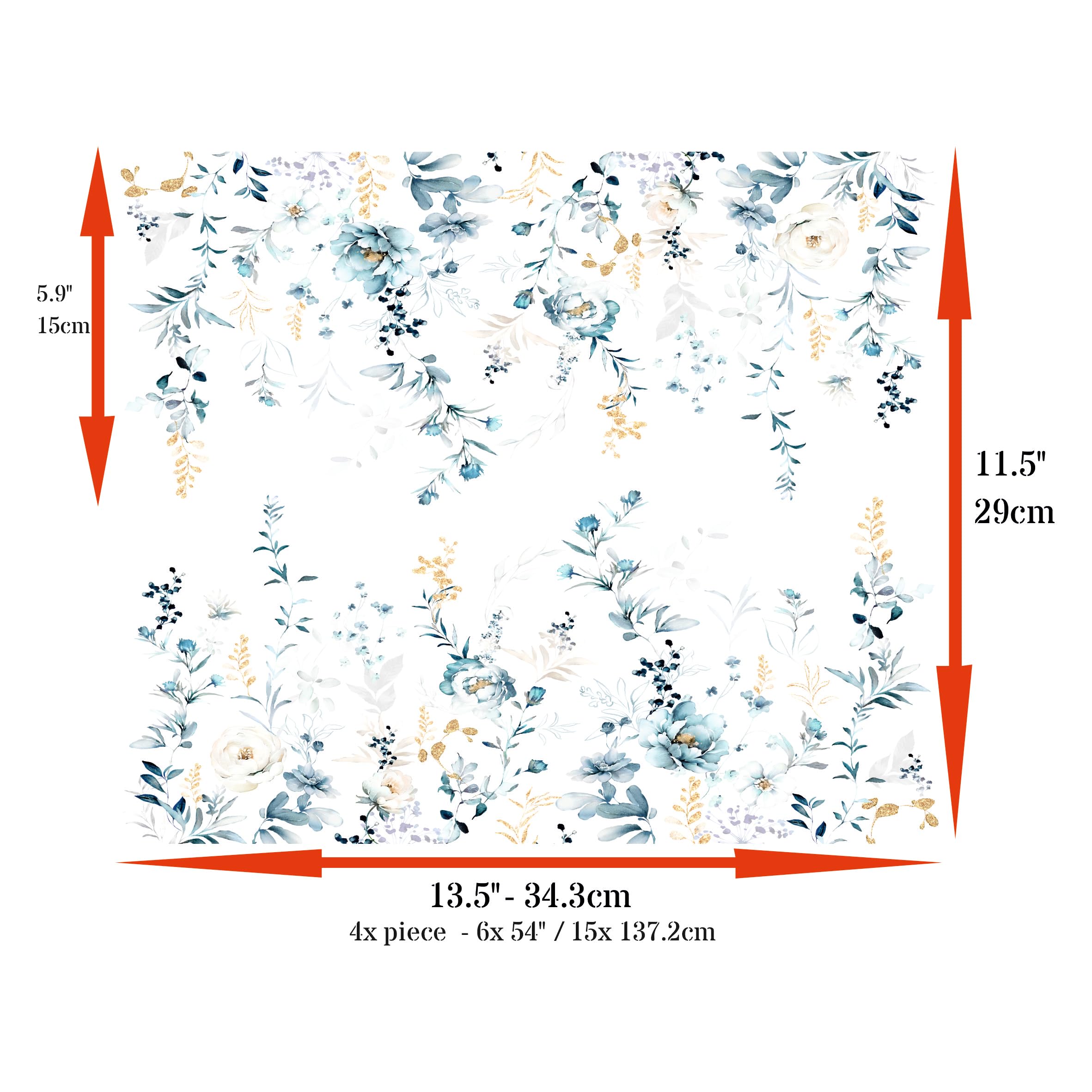 Decoupage Rice Paper (4 pc) - Decoupage Border for Walls, Furniture & Crafts, Decoupage by CRAFT KREATIVELY