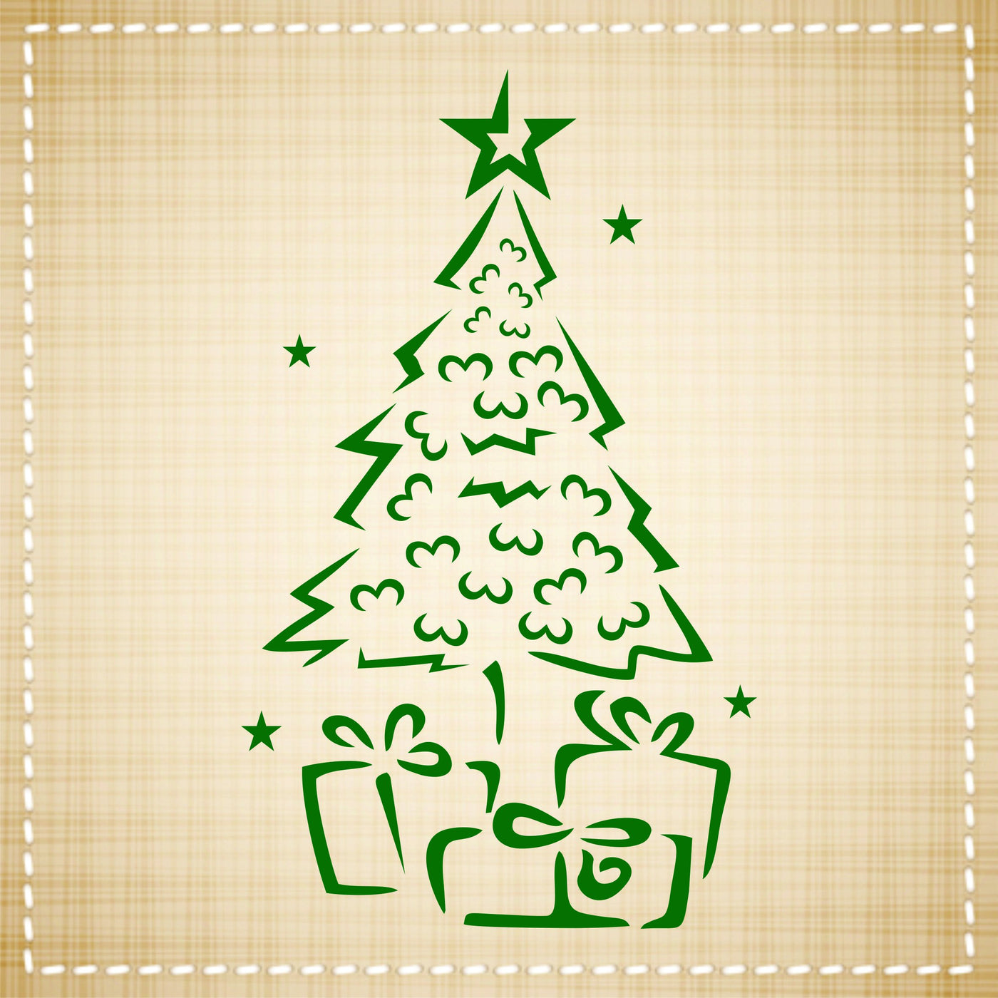 Christmas Tree Stencil - 7.5 x 12.5cm (S) - Reusable Holiday Stencil Template for DIY Cards Decorations Projects.