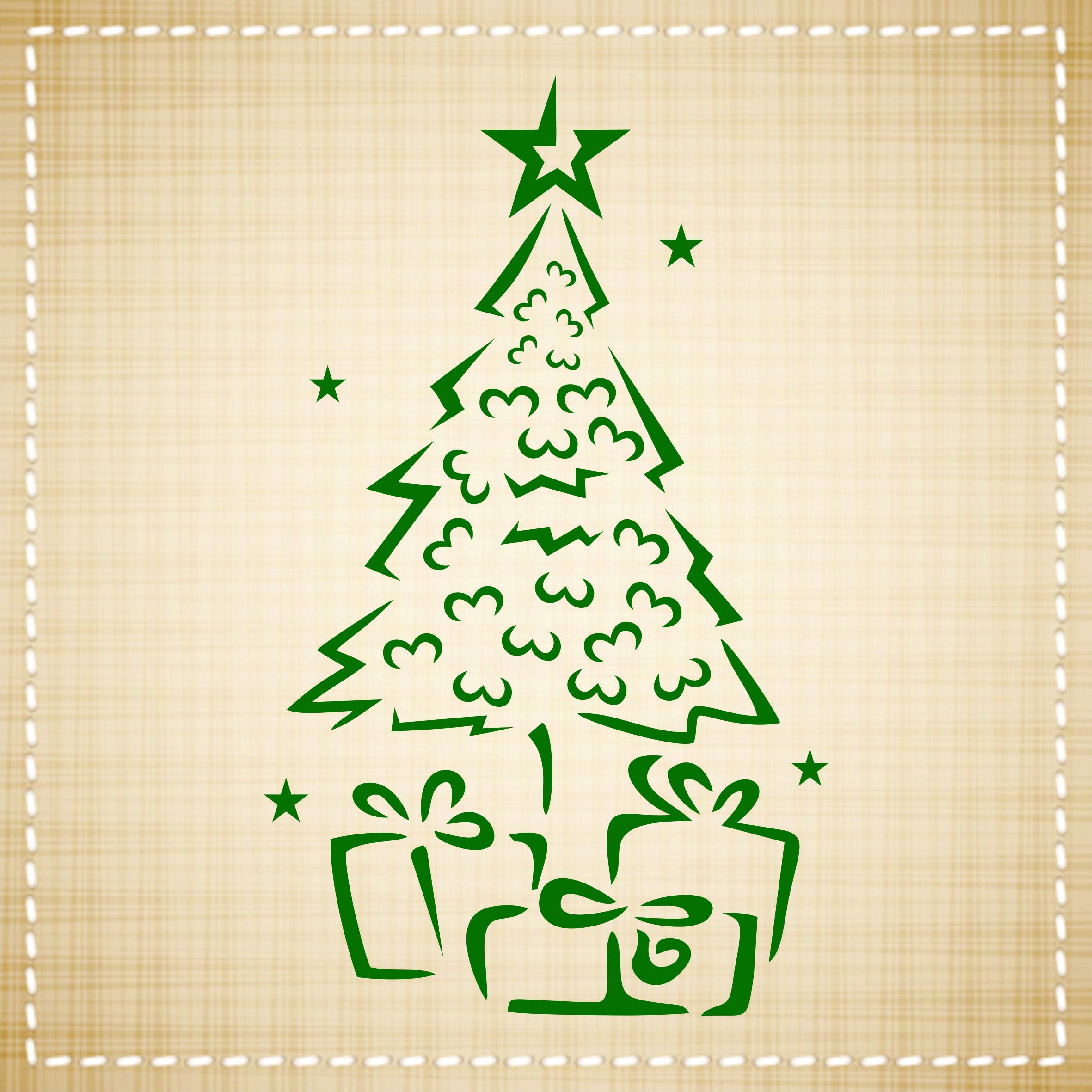 Christmas Tree Stencil - 7.5 x 12.5cm (S) - Reusable Holiday Stencil Template for DIY Cards Decorations Projects.