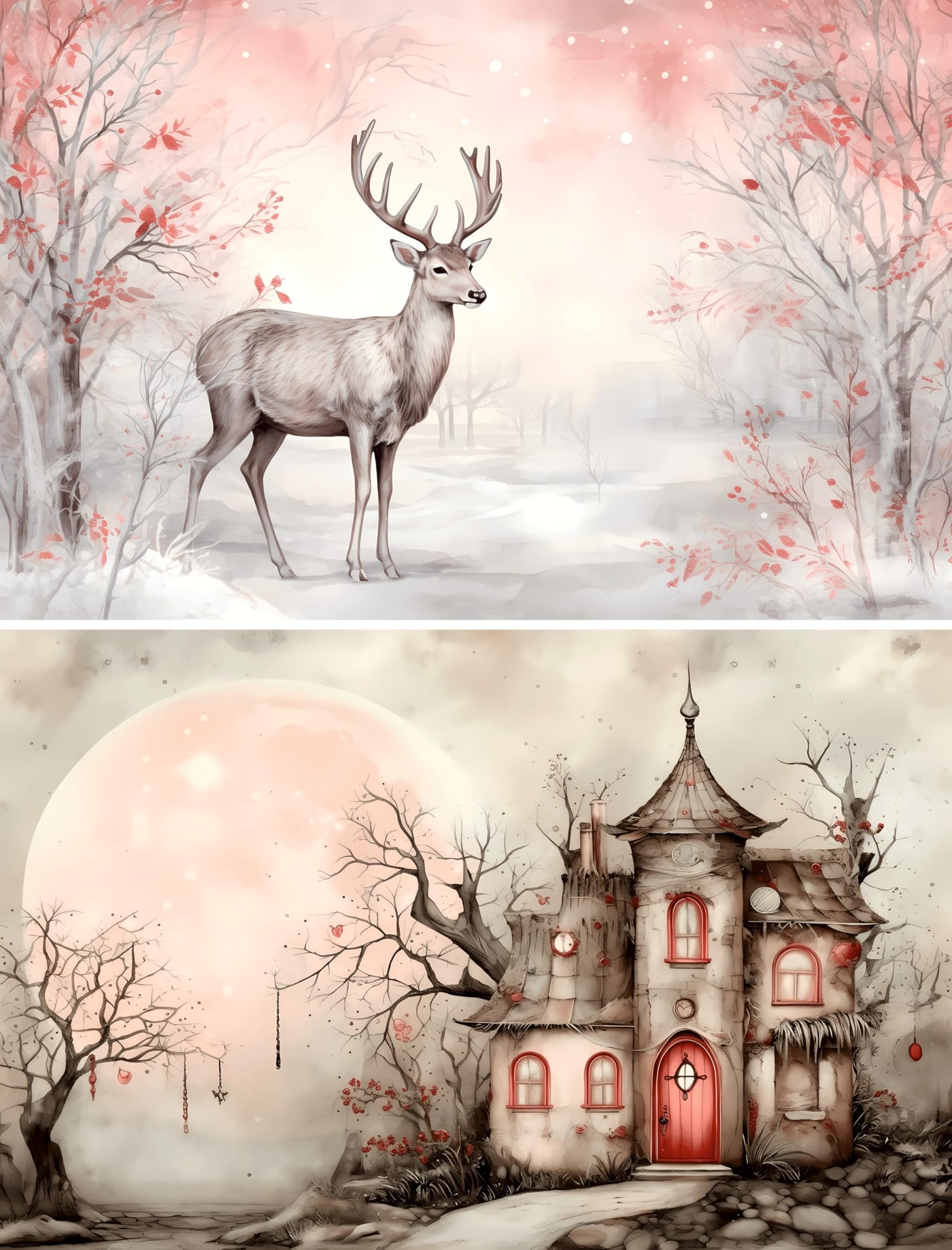 Christmas Pastel Decoupage Rice Papers, 21 x 26.5cm - 6 Sheets | 6 Unique Designs | Versatile Christmas Designs for Art Projects & Crafting by CRAFT KREATIVELY