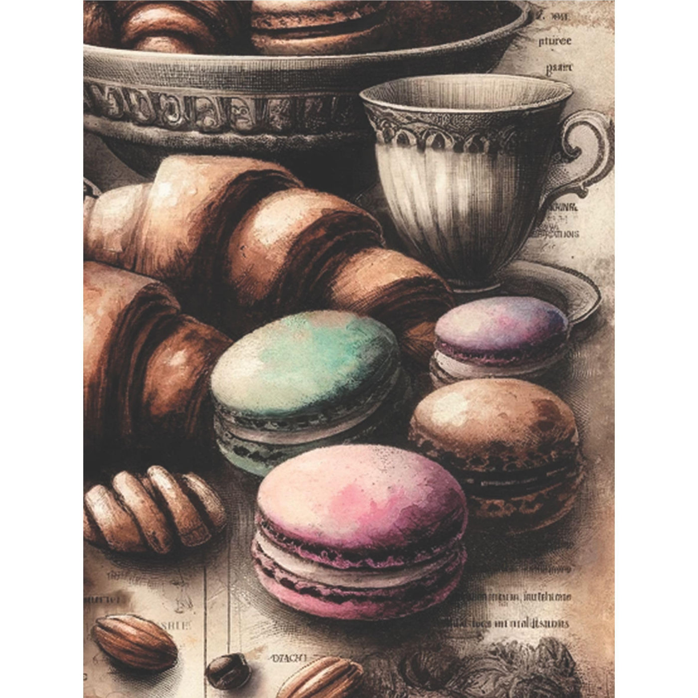 Coffee Shop Rice Paper, 8 x 10.5 inch - for Decoupage Scrapbooking Cards Crafts