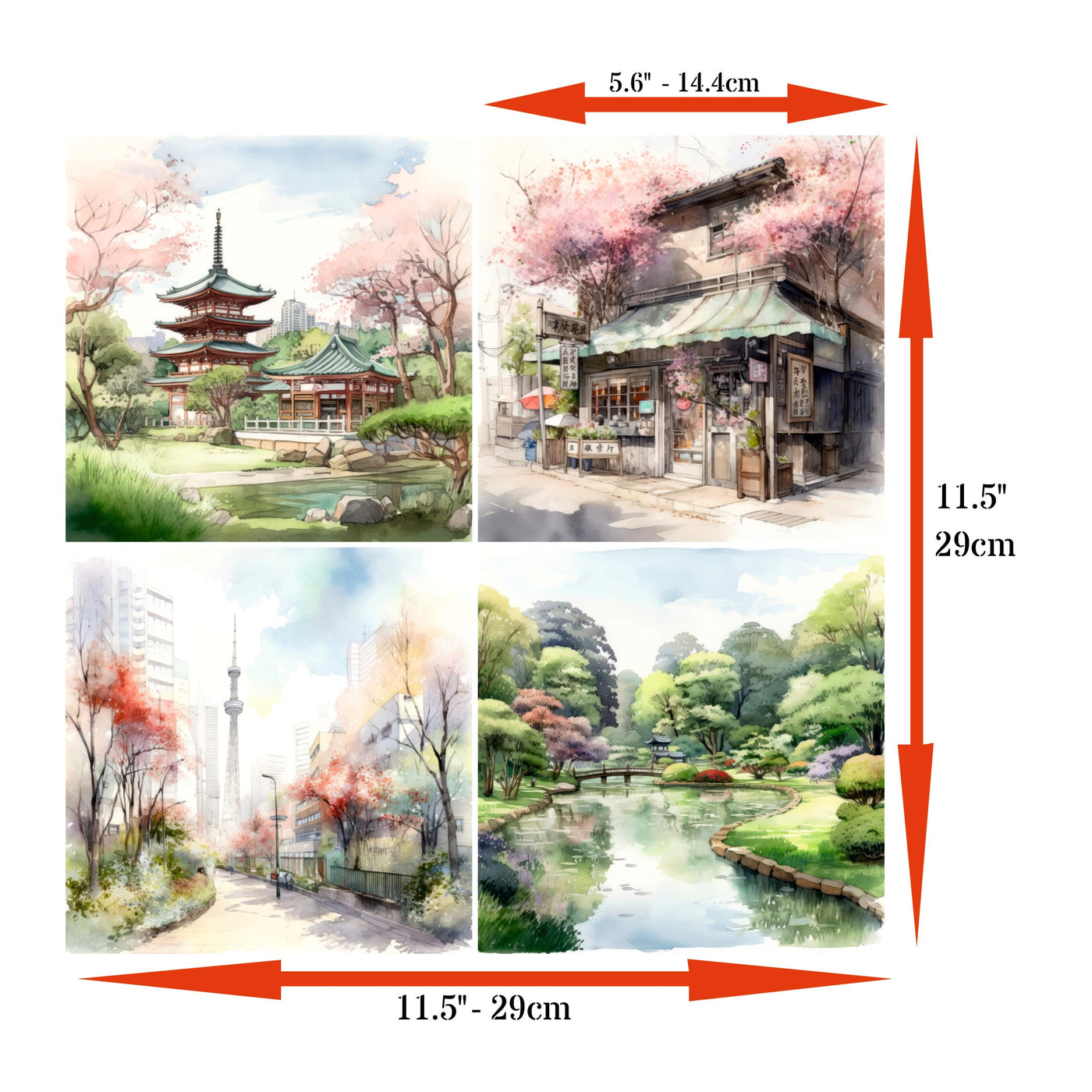 Decoupage Rice Paper (2 pc) - 8x Decoupage Watercolour Designs for Collage, Card Making & Crafts, Decoupage by CRAFT KREATIVELY