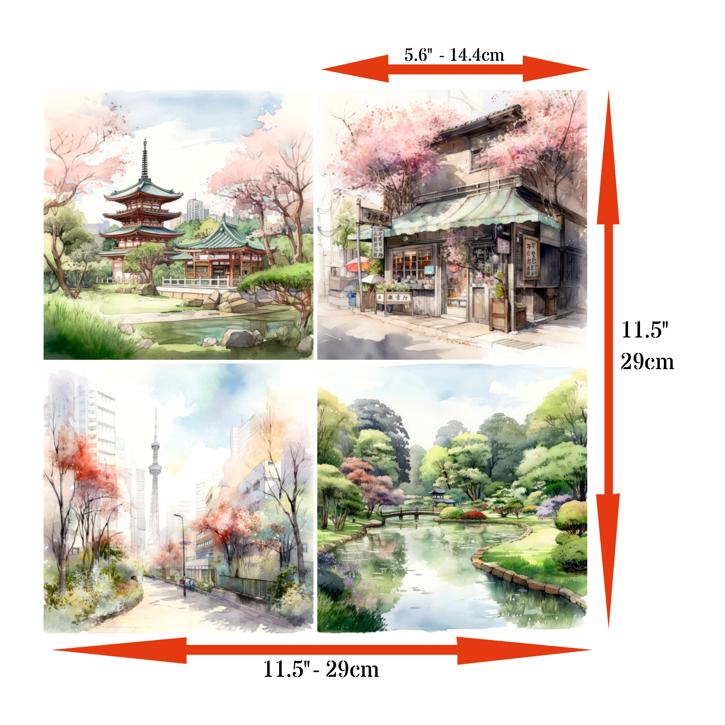 Decoupage Rice Paper (2 pc) - 8x Decoupage Watercolour Designs for Collage, Card Making & Crafts, Decoupage by CRAFT KREATIVELY