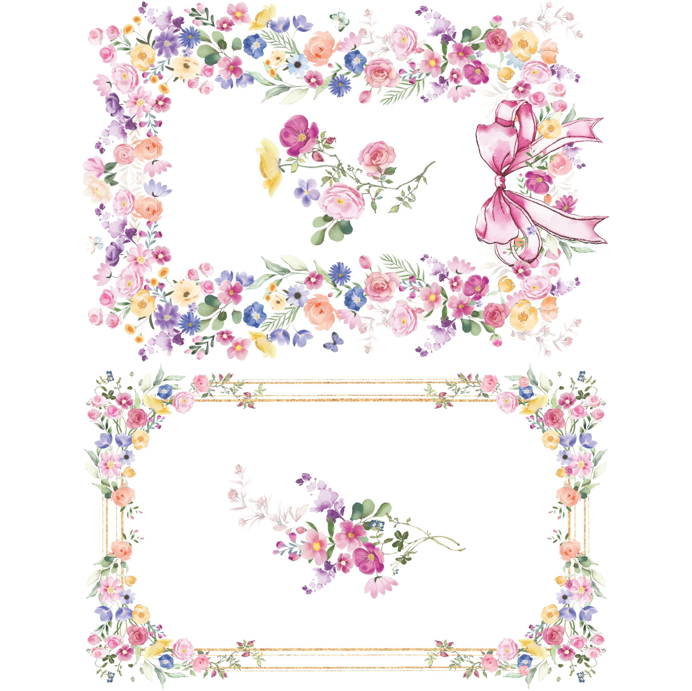 Letters n Frames Rice Paper - Hand Painted Decoupage Craft Cards
