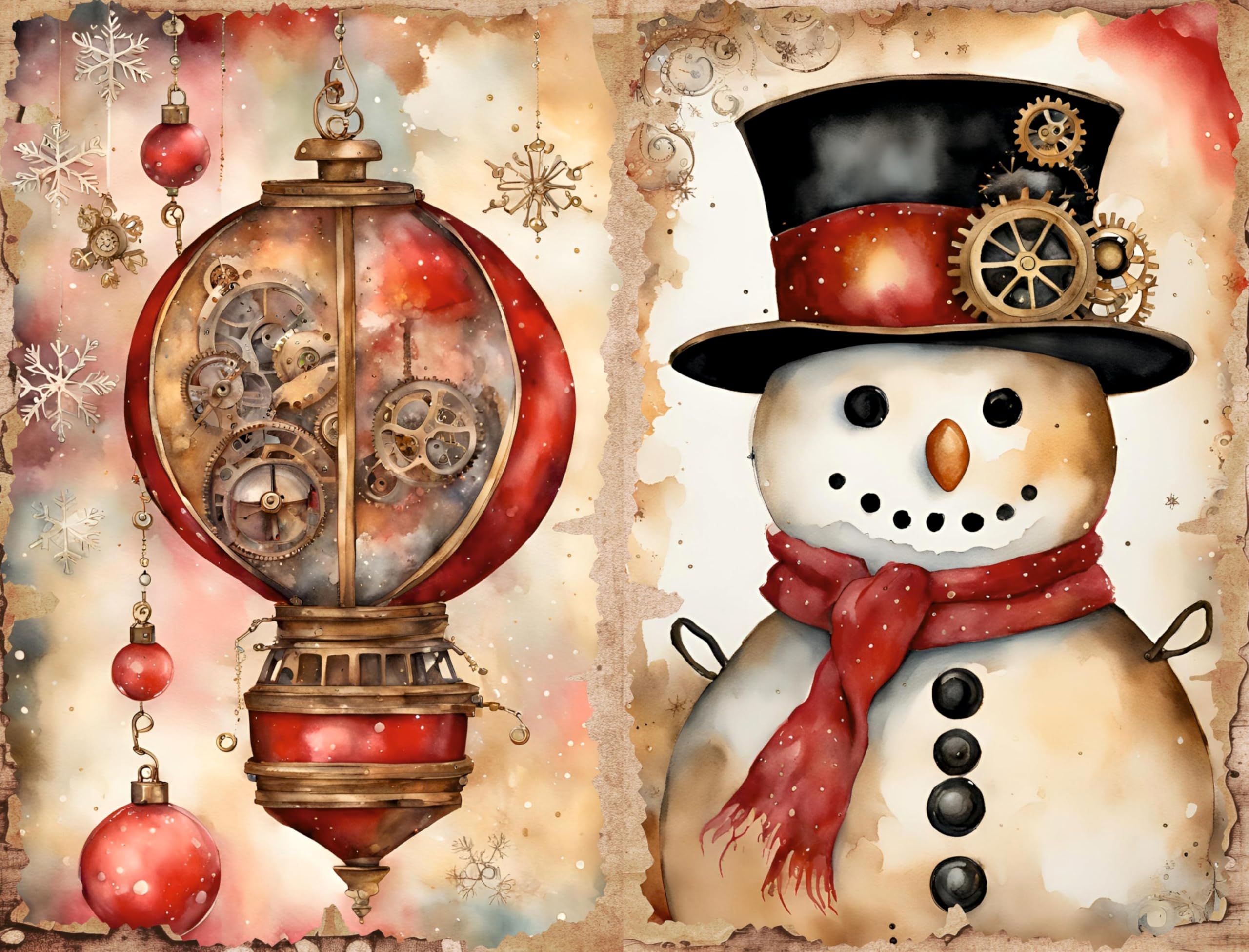 Decoupage Rice Papers - 6 Sheets | 6 Unique Designs | Versatile Christmas Designs for Art Projects & Crafting by CRAFT KREATIVELY