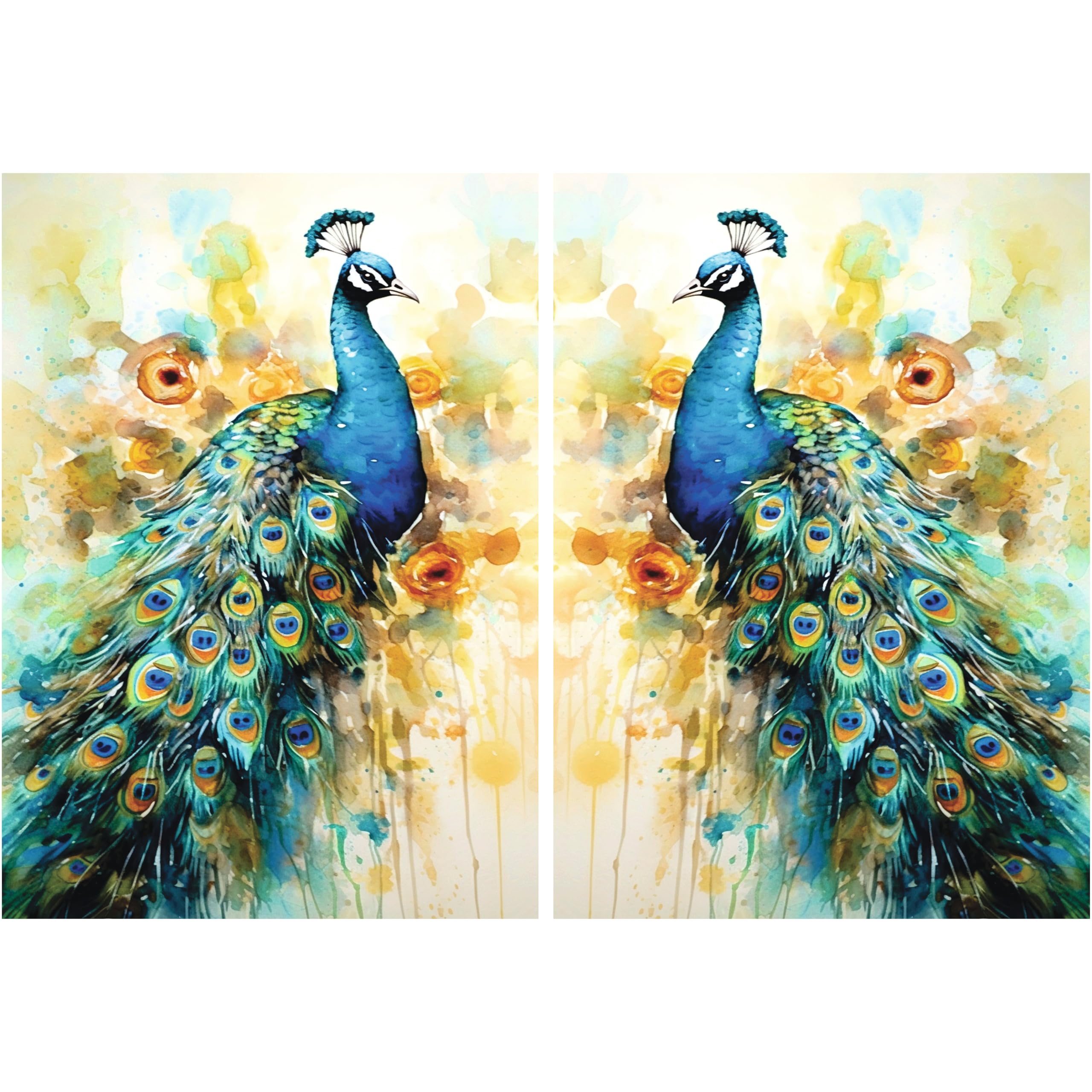 Decoupage Rice Paper (2 pc) - Pairs for Decoupage, Posters, Furniture, and Craft Projects by CRAFT KREATIVELY