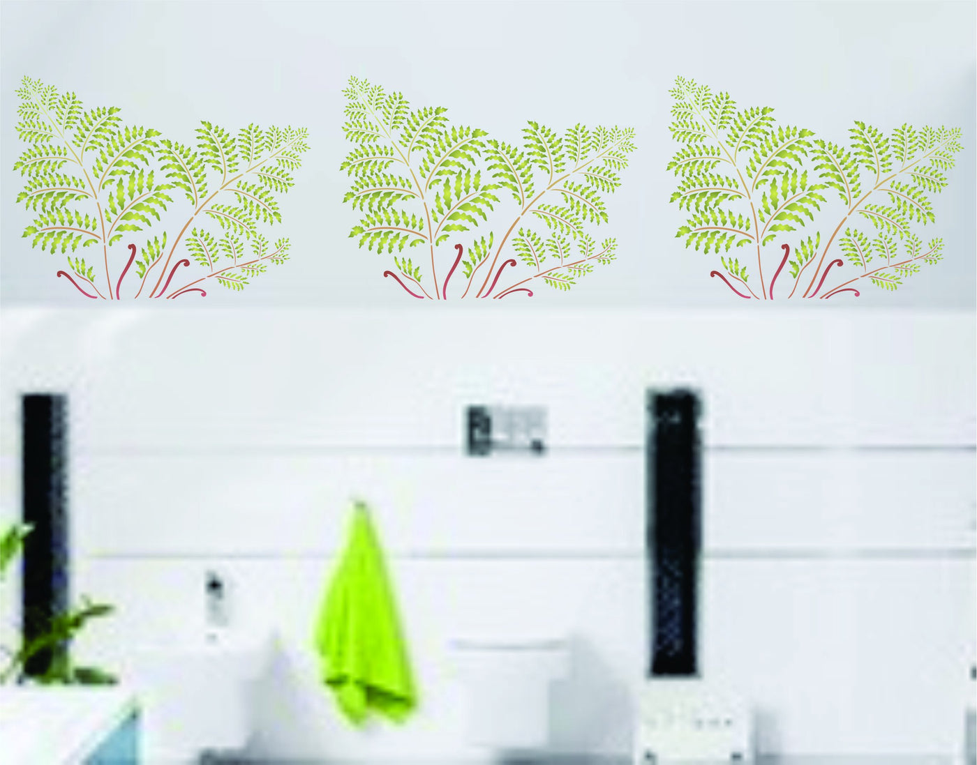 Fern Stencil - 37 x 26.5cm (M) - Reusable Tree Fern Leaf Frond Foliage Wall Stencil Template