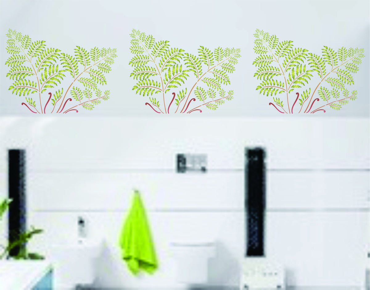 Fern Stencil - 37 x 26.5cm (M) - Reusable Tree Fern Leaf Frond Foliage Wall Stencil Template