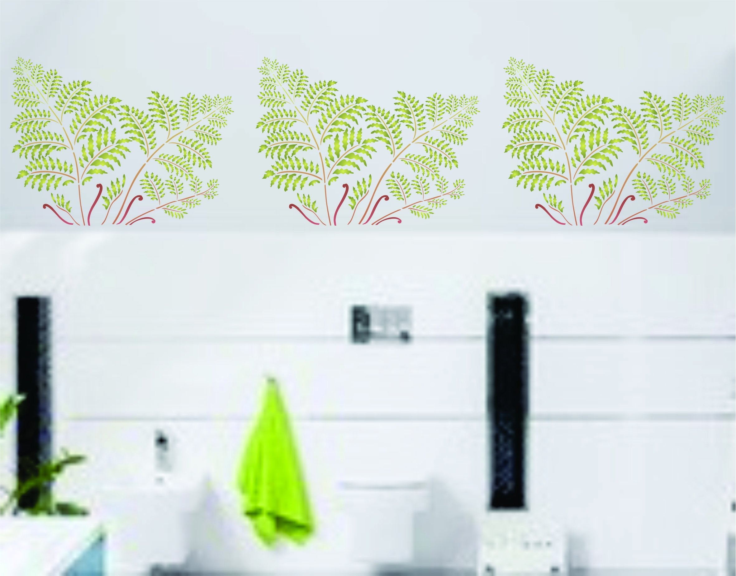 Fern Stencil - 37 x 26.5cm (M) - Reusable Tree Fern Leaf Frond Foliage Wall Stencil Template