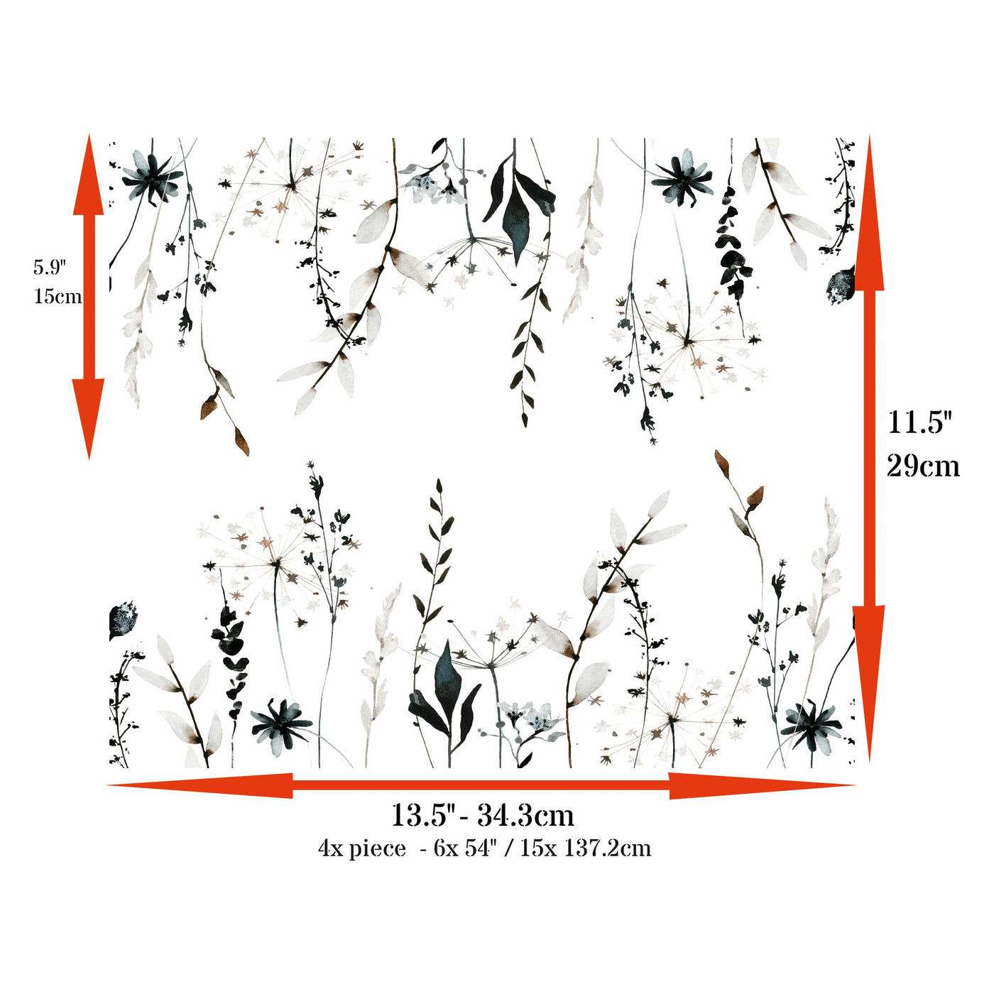 Decoupage Rice Paper (4 pc) - Decoupage Border for Walls, Furniture & Crafts, Decoupage by CRAFT KREATIVELY