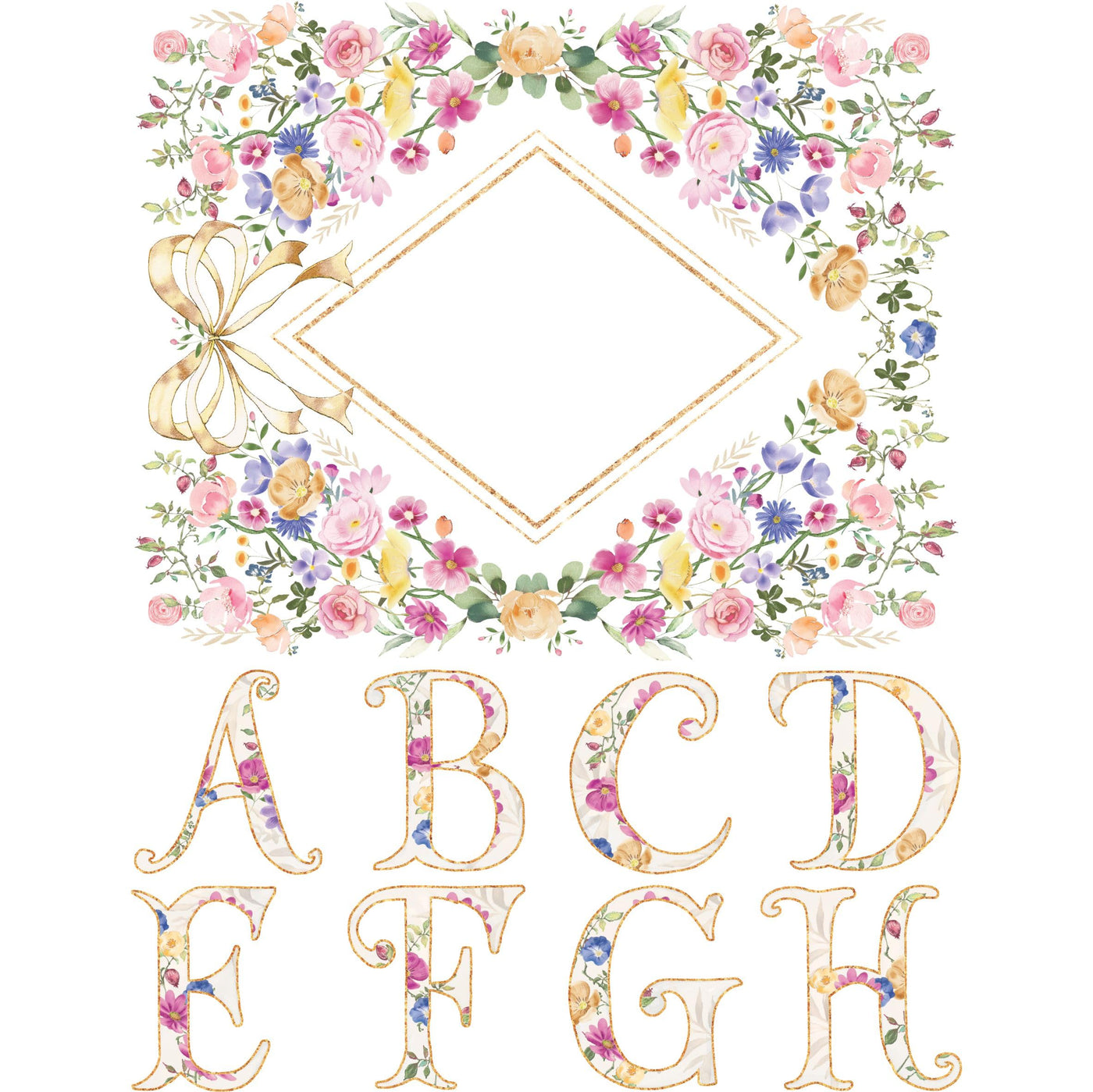 Letters n Frames Rice Paper - Hand Painted Decoupage Craft Cards