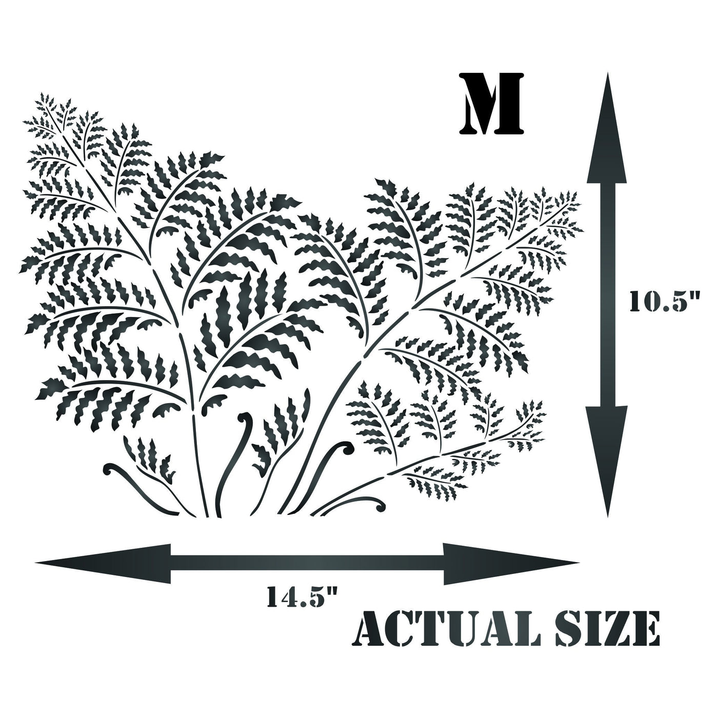 Fern Stencil - 37 x 26.5cm (M) - Reusable Tree Fern Leaf Frond Foliage Wall Stencil Template
