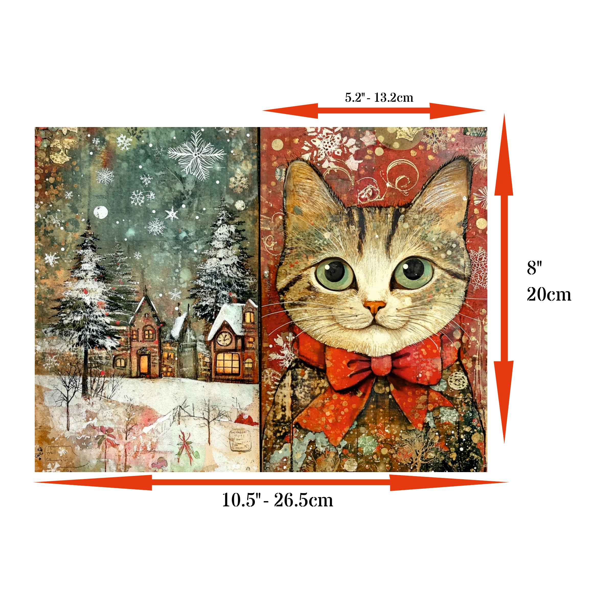 Decoupage Rice Papers - 6 Sheets | 6 Unique Designs | Versatile Christmas Designs for Art Projects & Crafting by CRAFT KREATIVELY