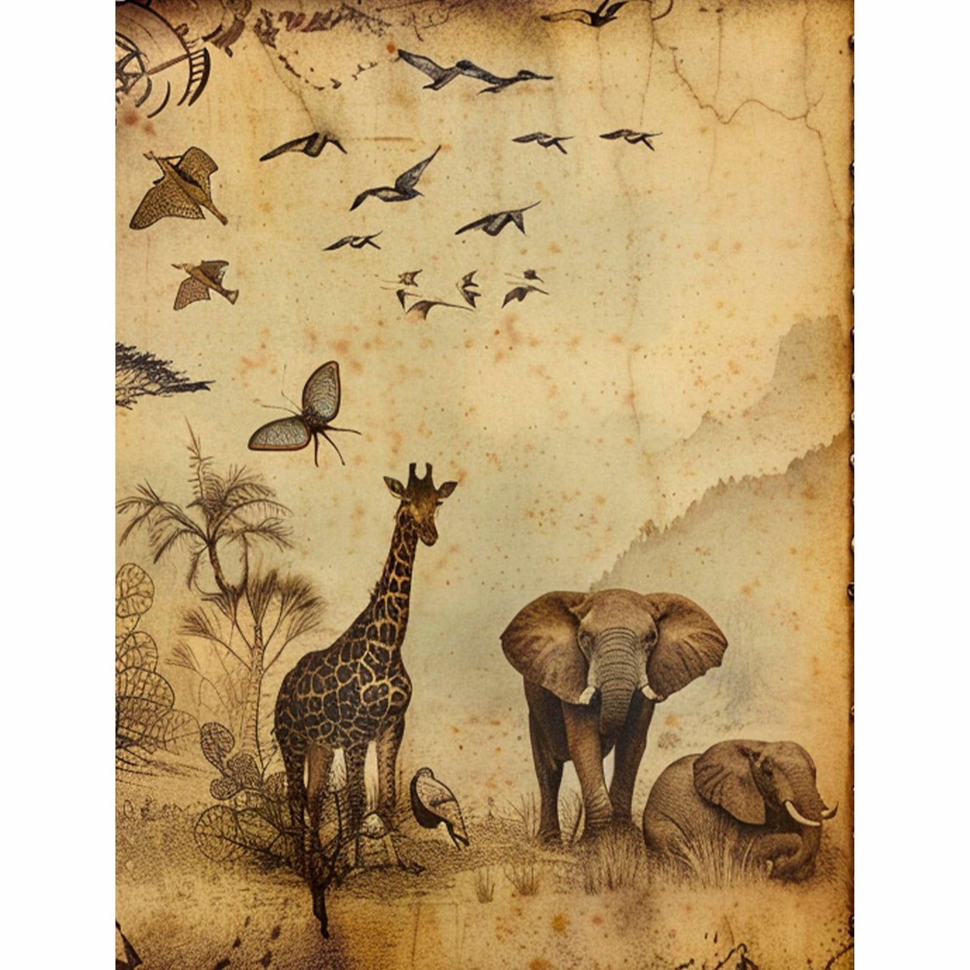 Decoupage Rice Paper, 20 x 26.5cm(6 Sheets) – 6x Decoupage Papers for Collage, Mixed Media, Card Making & Crafts, Decoupage by CRAFT KREATIVELY