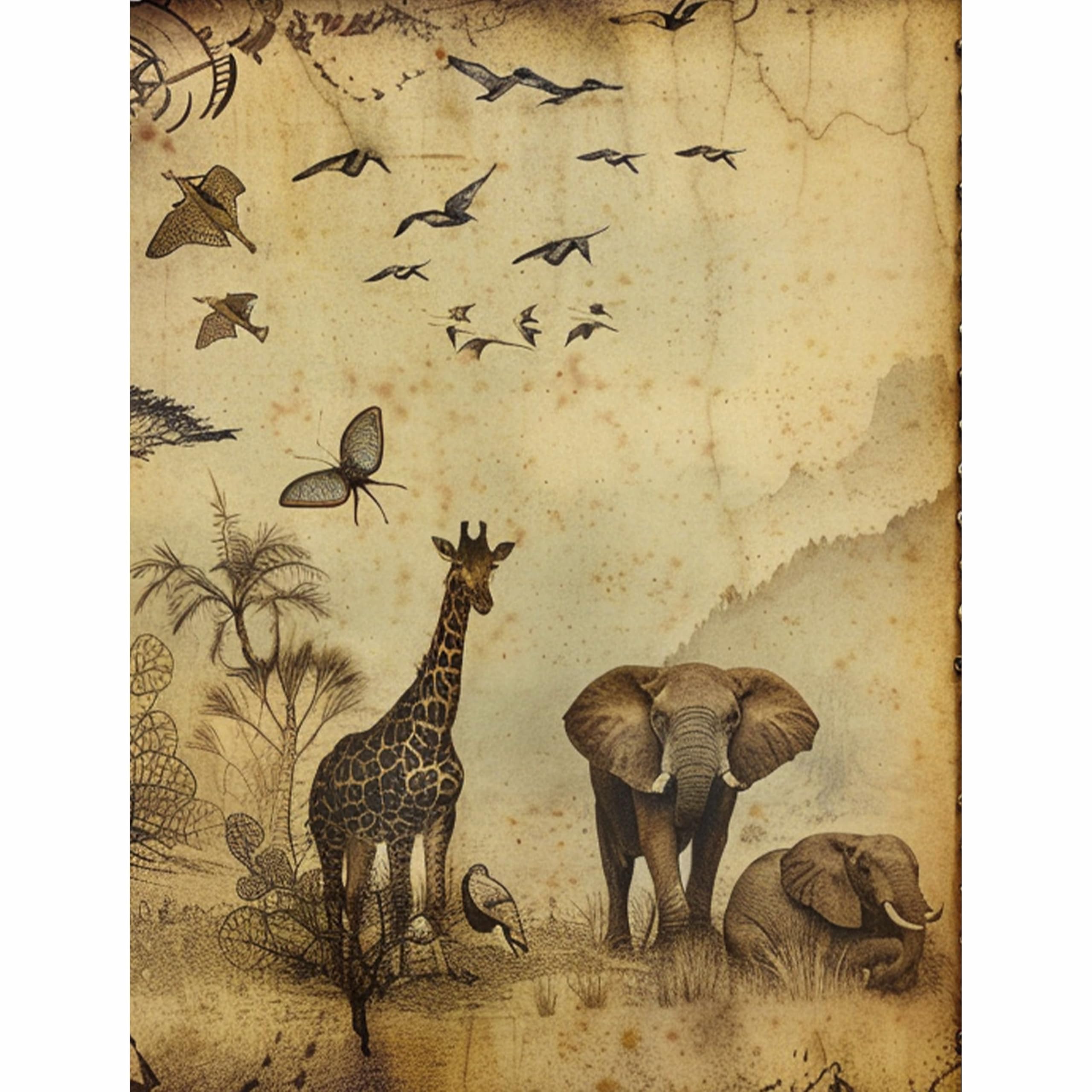 Decoupage Rice Paper, 20 x 26.5cm(6 Sheets) – 6x Decoupage Papers for Collage, Mixed Media, Card Making & Crafts, Decoupage by CRAFT KREATIVELY