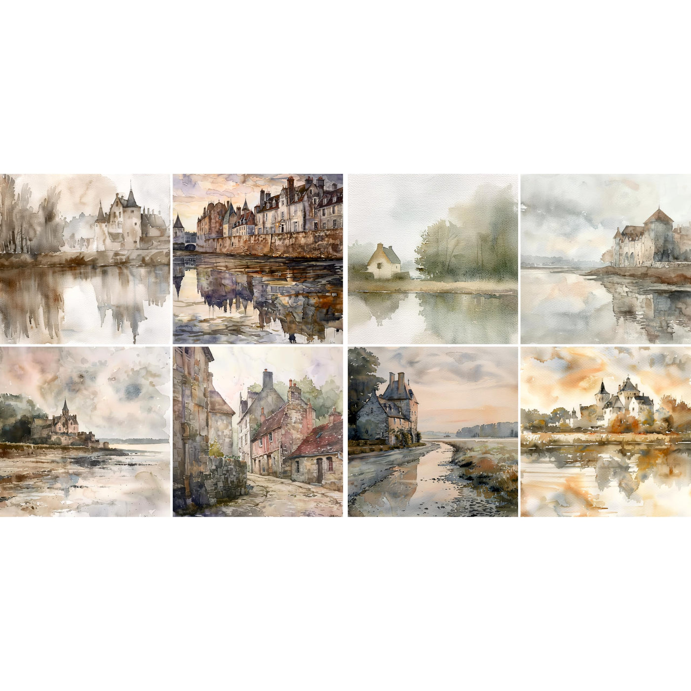 Decoupage Rice Paper (2 pc) - 8x Decoupage Watercolour Designs for Collage, Card Making & Crafts, Decoupage by CRAFT KREATIVELY
