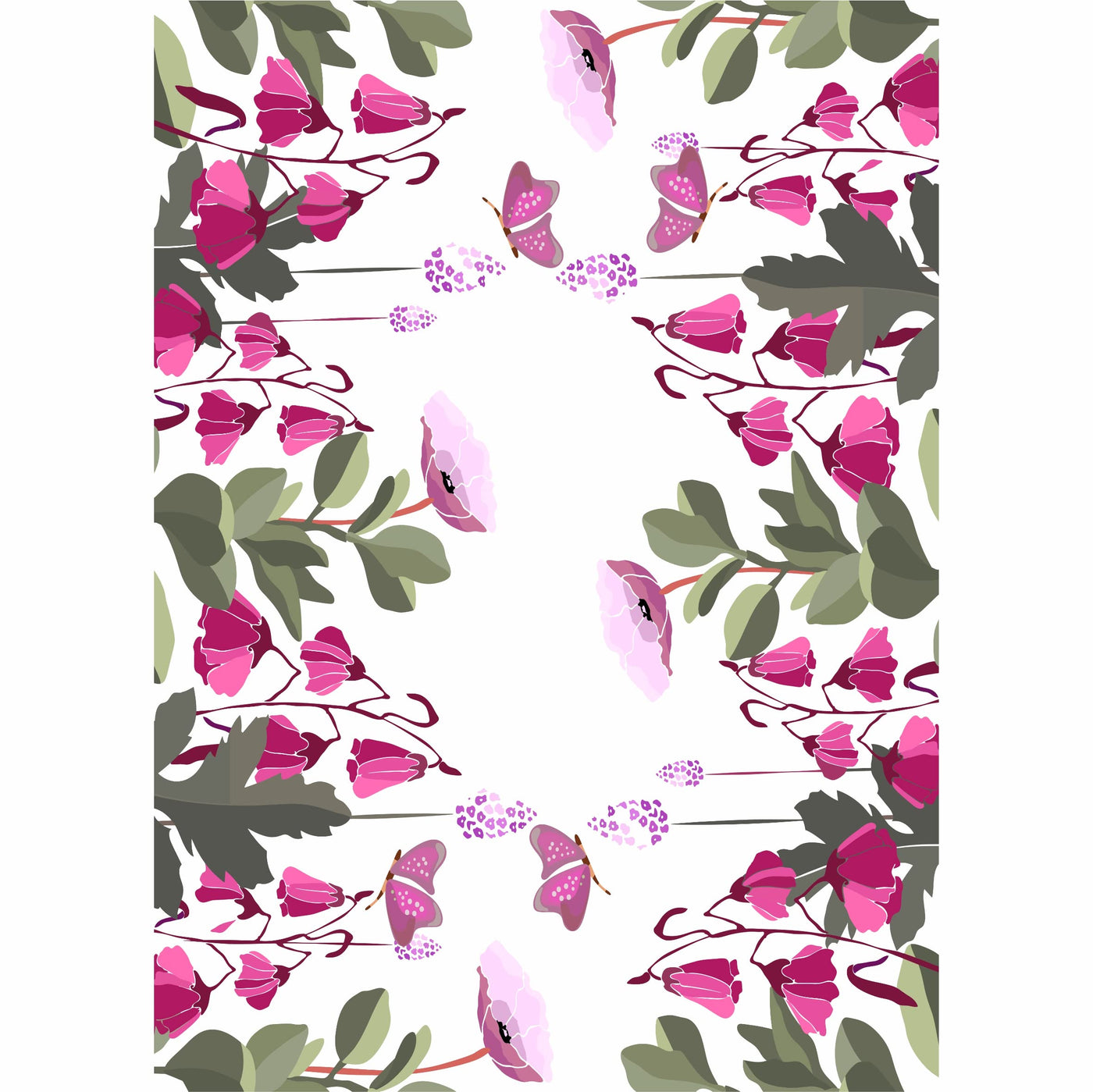 Cerise Border Rice Paper, 29.21 x 40.64 cm - 3 sheets Printed Mulberry Paper Border Images 36gsm Visible Fibres to Decoupage Furniture Renovation Crafts