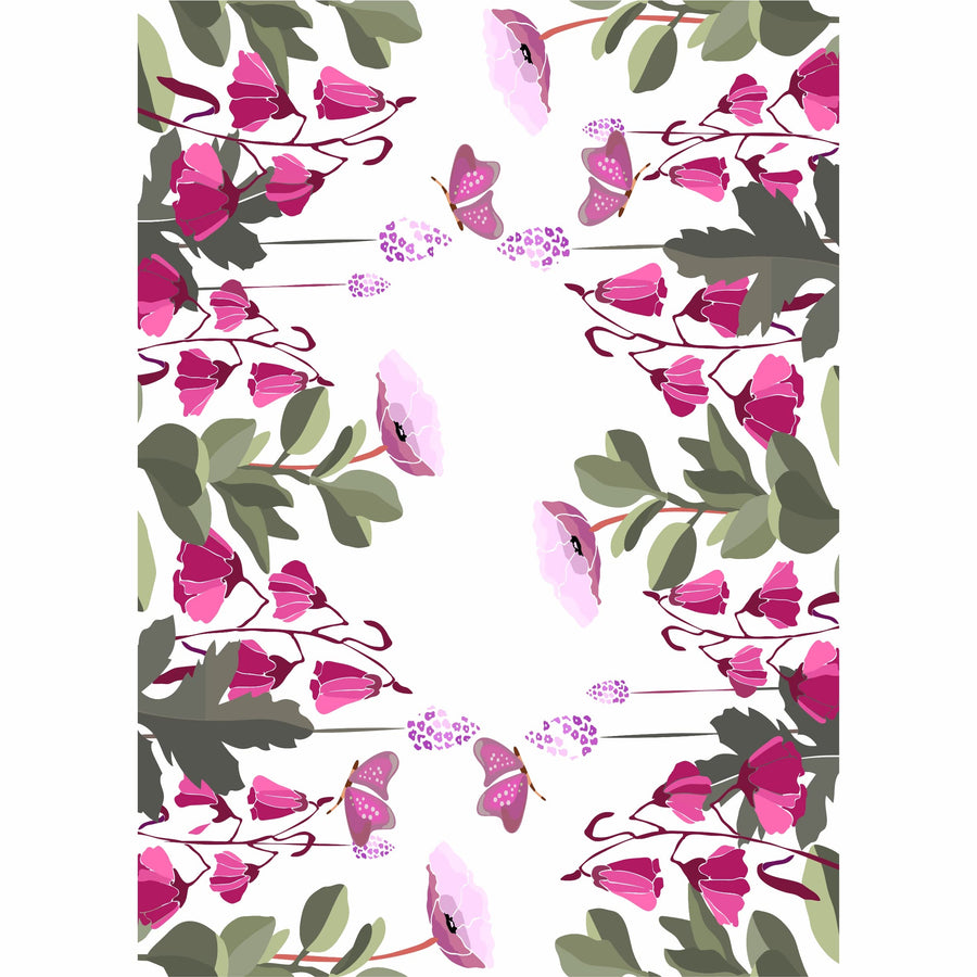 Cerise Border Rice Paper, 29.21 x 40.64 cm - 3 sheets Printed Mulberry Paper Border Images 36gsm Visible Fibres to Decoupage Furniture Renovation Crafts