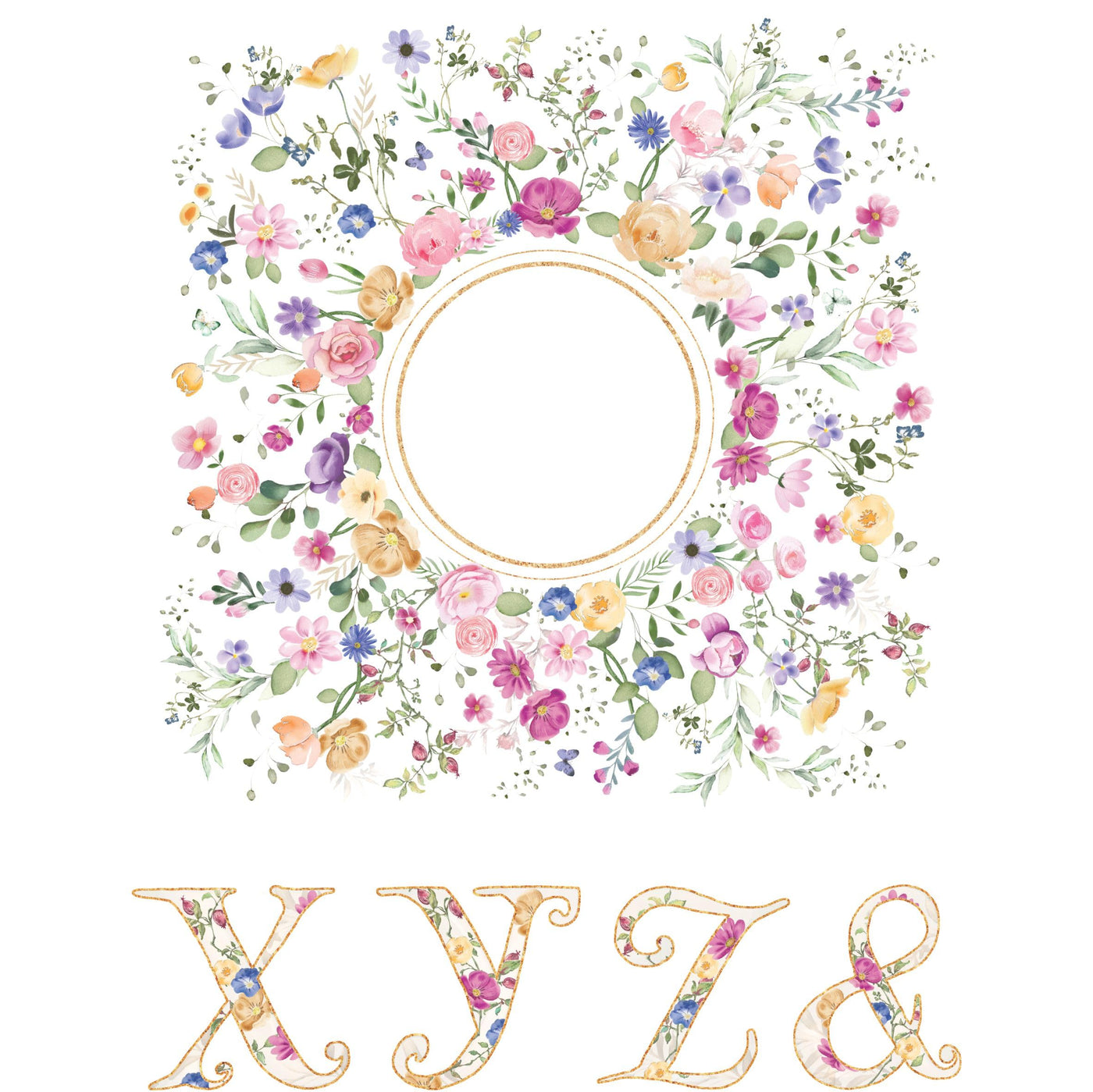 Letters n Frames Rice Paper - Hand Painted Decoupage Craft Cards
