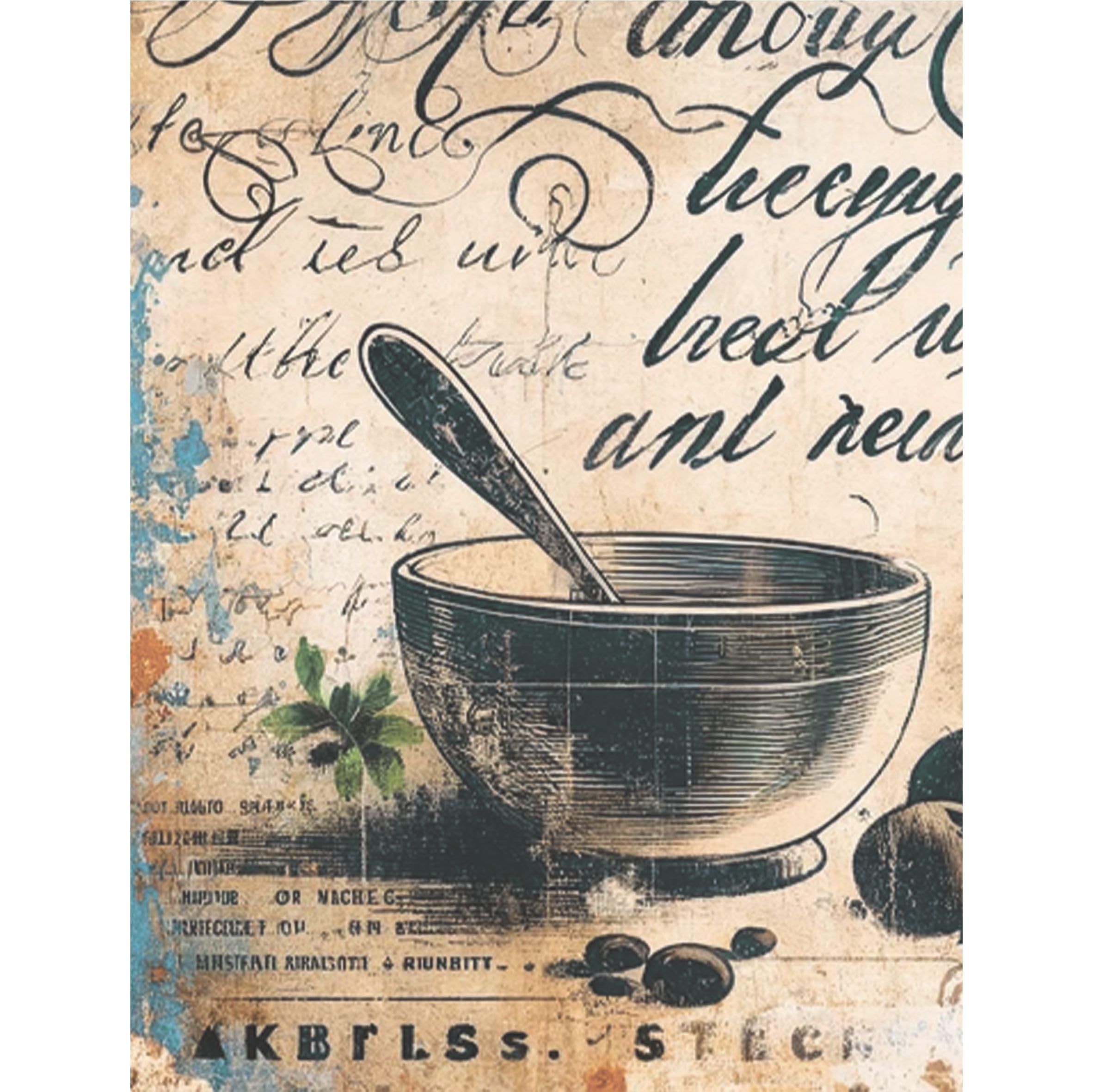 Coffee Shop Rice Paper, 8 x 10.5 inch - for Decoupage Scrapbooking Cards Crafts