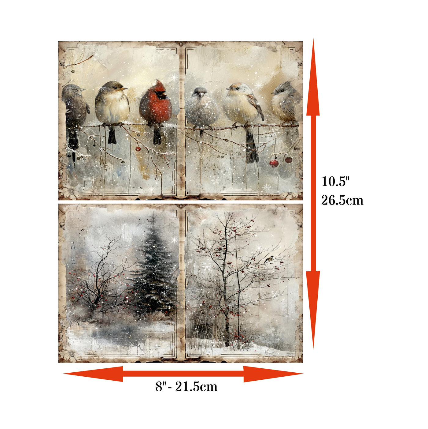 Decoupage Rice Papers - 6 Pieces | 6 Unique Designs | Versatile Decoupage Designs for Art Projects & Crafting by CRAFT KREATIVELY