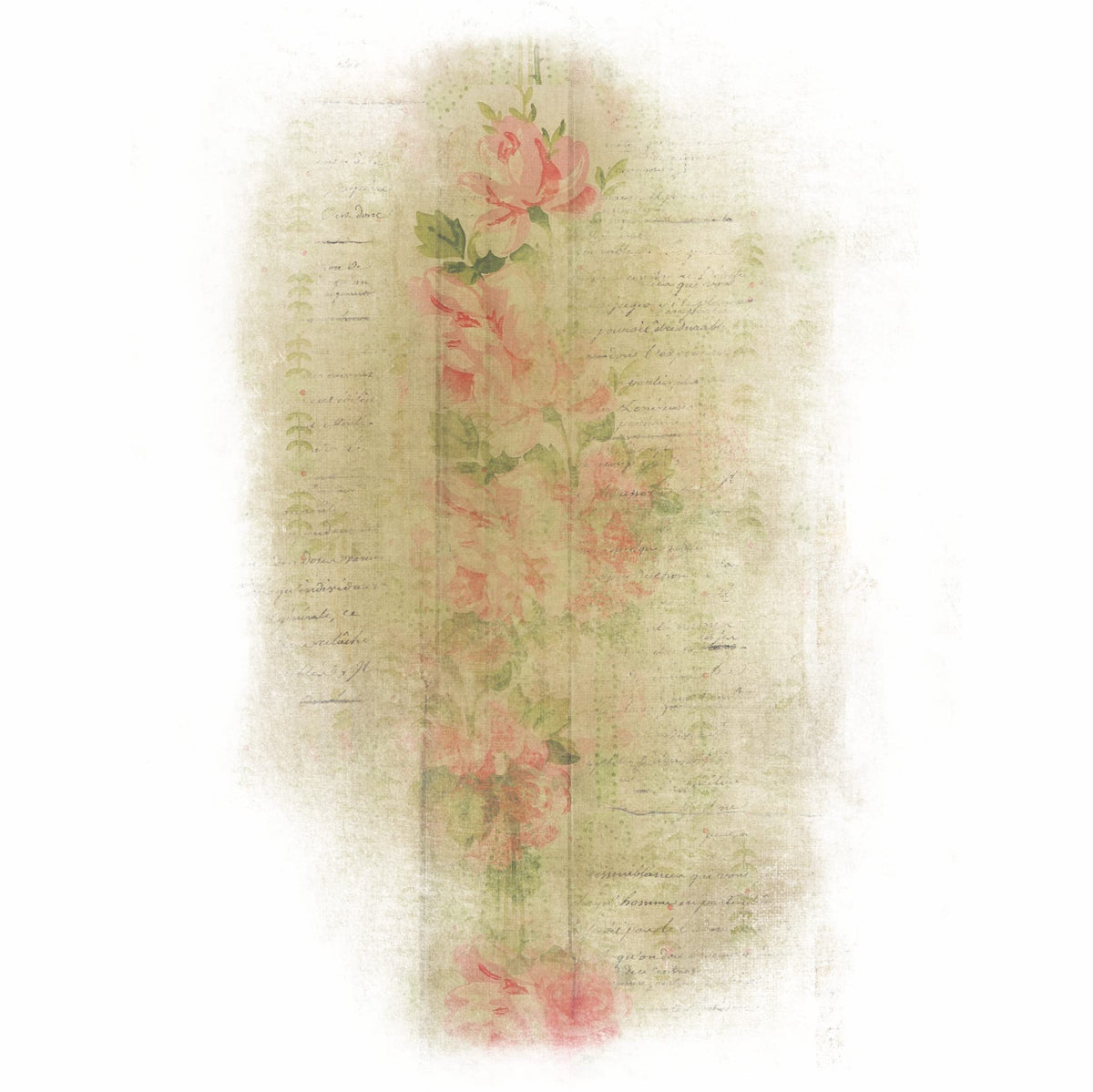 Rose Wallpaper Overlay Rice Paper, 20.32 x 26.67 cm - 6 x Different Printed Mulberry Paper Images 30gsm Visible Fibres for Decoupage Crafts Mixed Media Collage Art