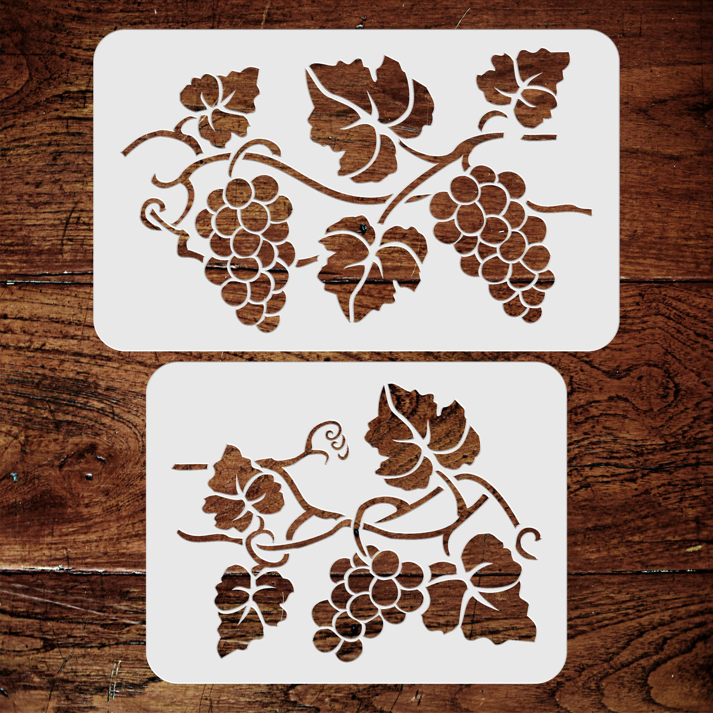 Grapevine Stencil, 23 x 8.5 inch - 2pc Classic Grape Vine Border