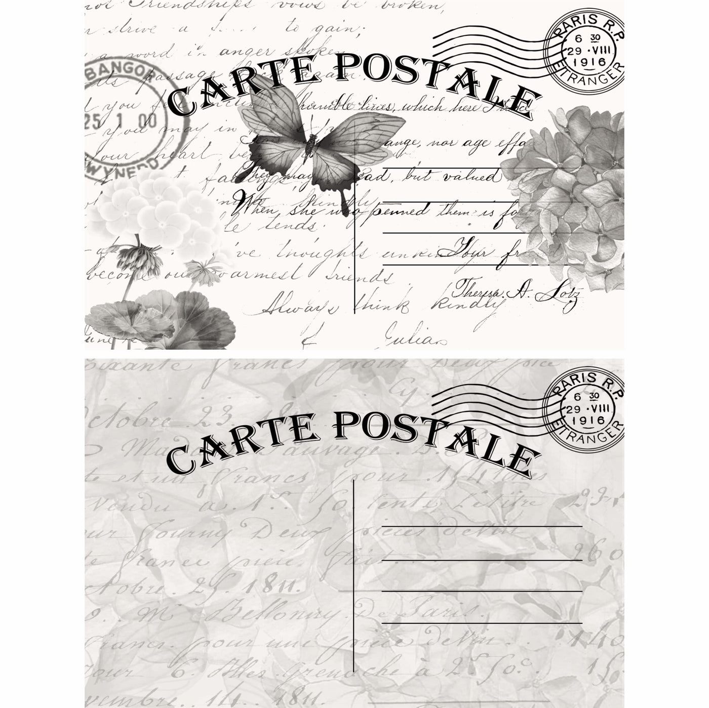 Aqua Butterfly Mulberry Rice Paper, 20.5 x 26.5cm - 6 x Different Printed Mulberry Paper Images 30gsm Visible Fibres for Decoupage Crafts Mixed Media Collage Art