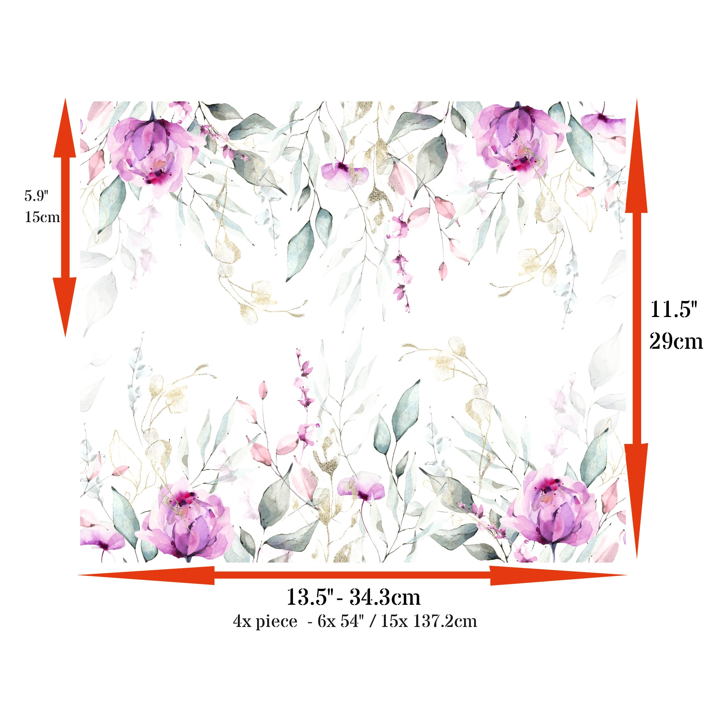 Decoupage Rice Paper (4 pc) - Decoupage Border for Walls, Furniture & Crafts, Decoupage by CRAFT KREATIVELY