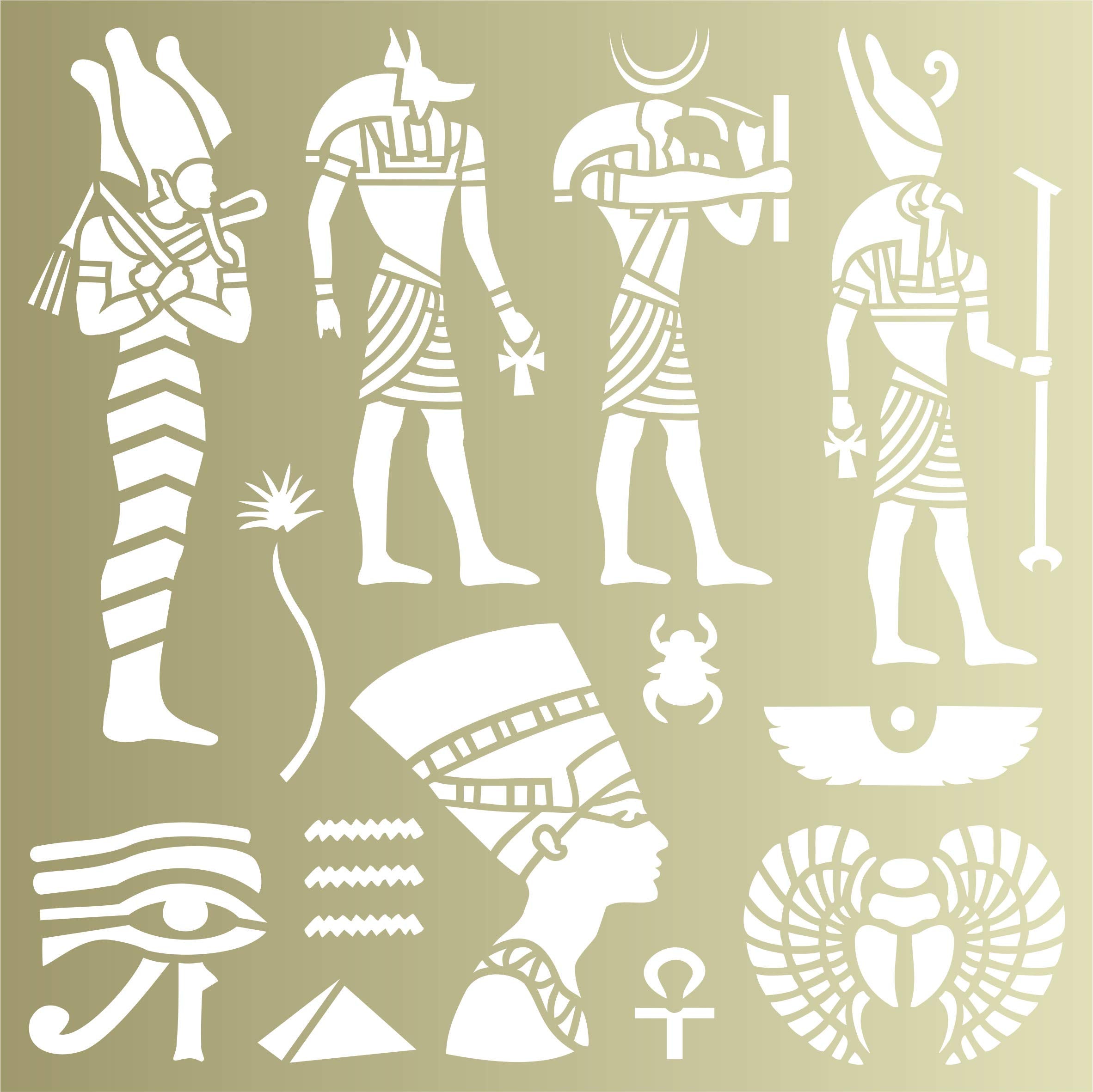Egyptian Stencil - Classic Egypt Symbol Hyroglyphics Stencils