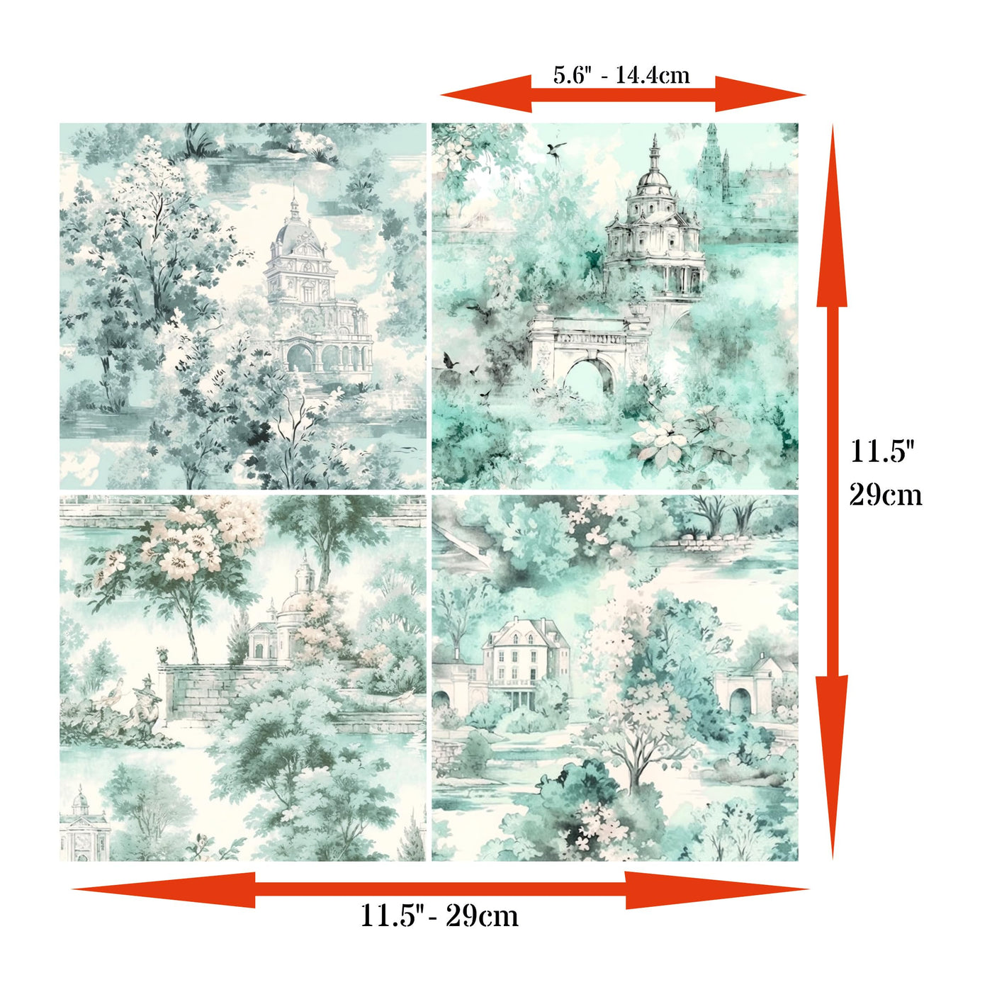 Decoupage Rice Paper (2 pc) - 8x Decoupage Toile de Jouy Designs for Collage, Card Making & Crafts, Decoupage by CRAFT KREATIVELY