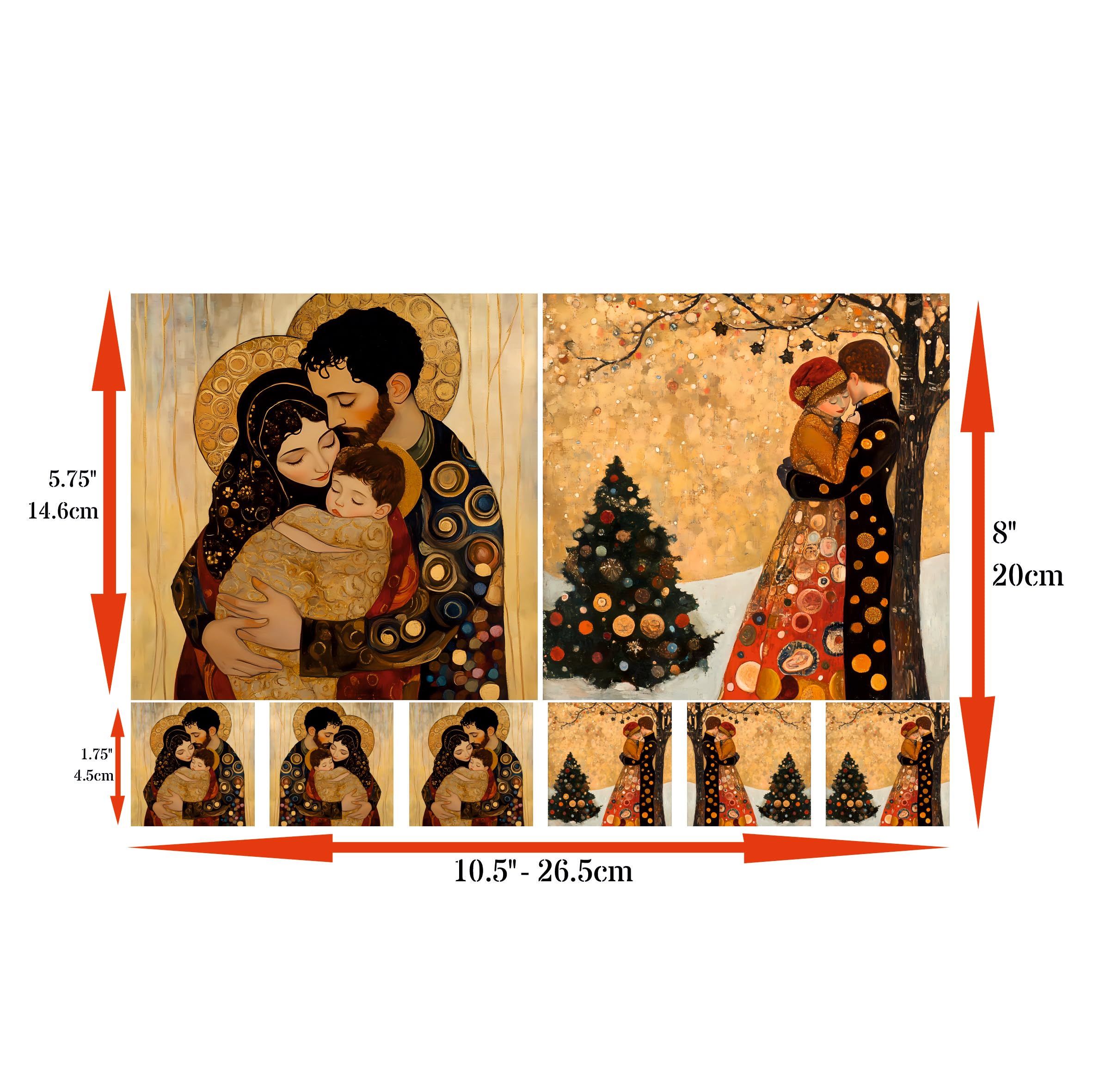 Decoupage Rice Papers - 4 Sheets | 32 Pieces | 8 Unique Designs | Versatile Designs for Art Projects & Crafting by CRAFT KREATIVELY