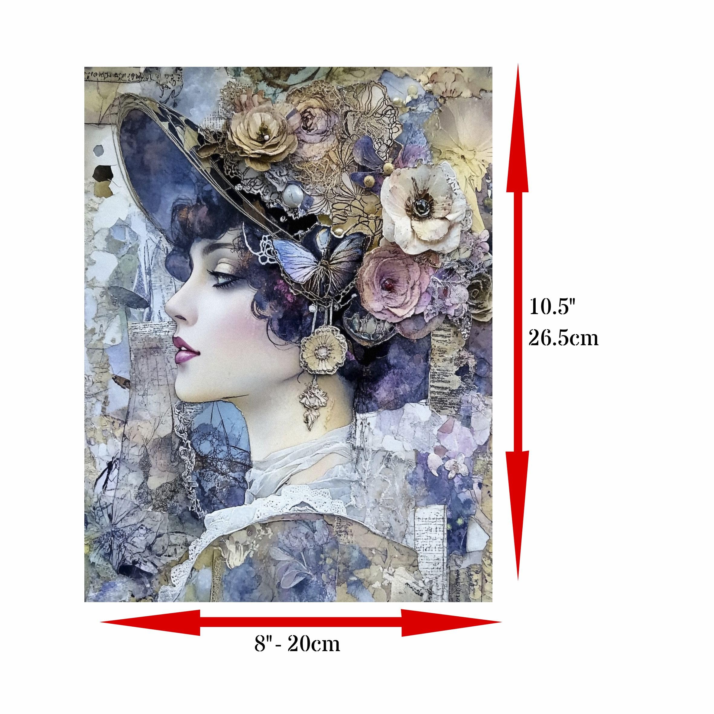 Decoupage Rice Paper, 20 x 26.5cm (6 Sheets) – 6x Decoupage Beauty Papers for Collage, Mixed Media, Card Making & Crafts, Decoupage by CRAFT KREATIVELY